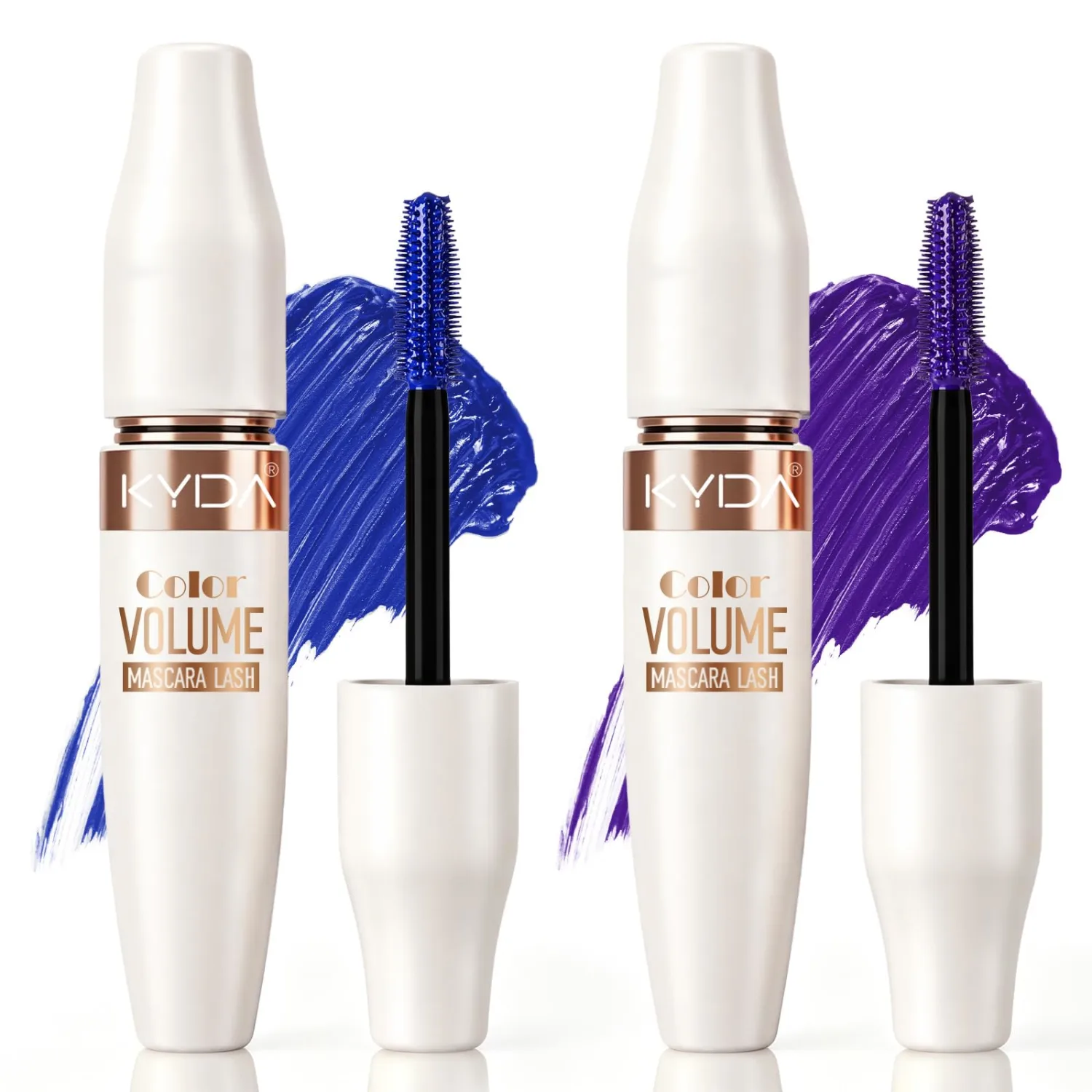 KYDA Blue Purple 5D Mascara Set, Waterproof Thick Fiber Mascara for Women