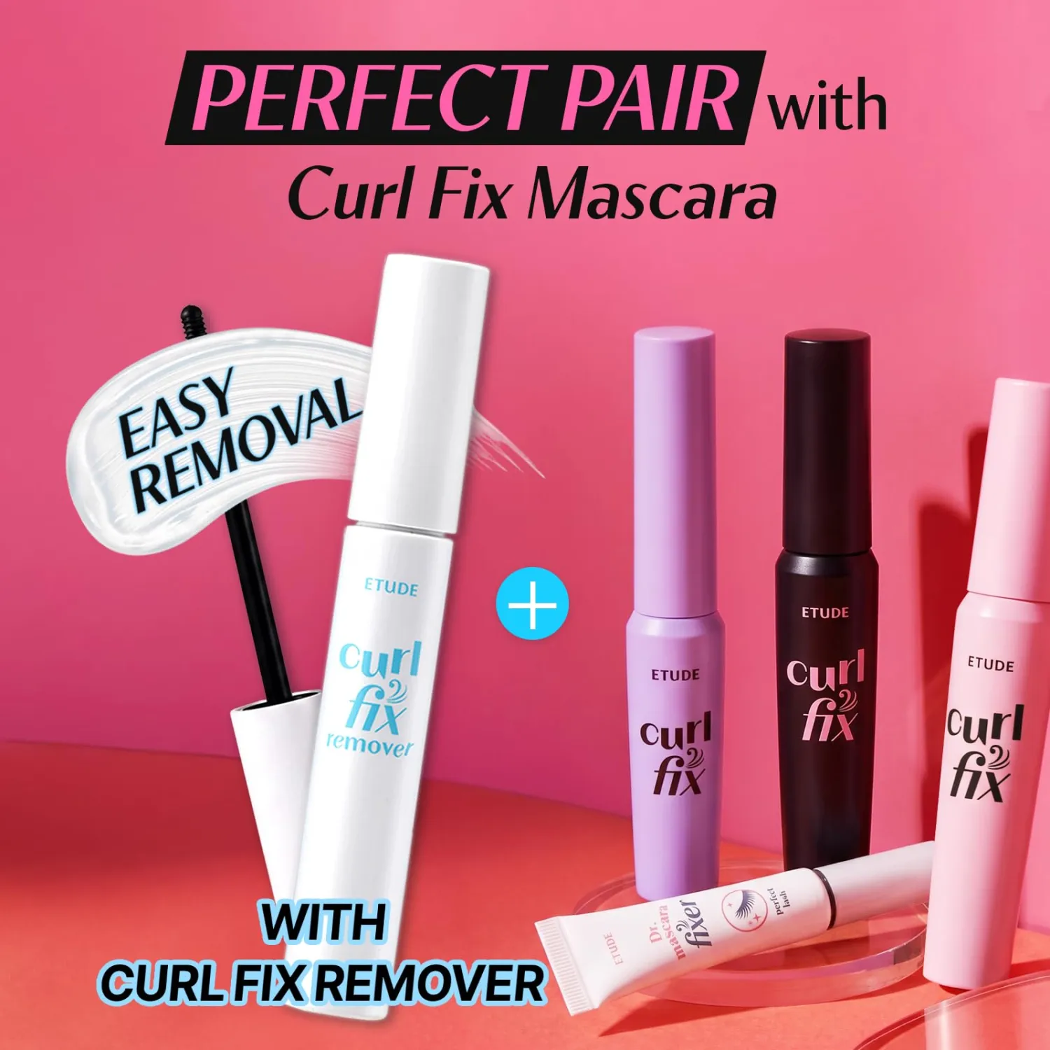 ETUDE Dr. Mascara Fixer and Primer, Curl Hold, Micro Black Fiber Formula
