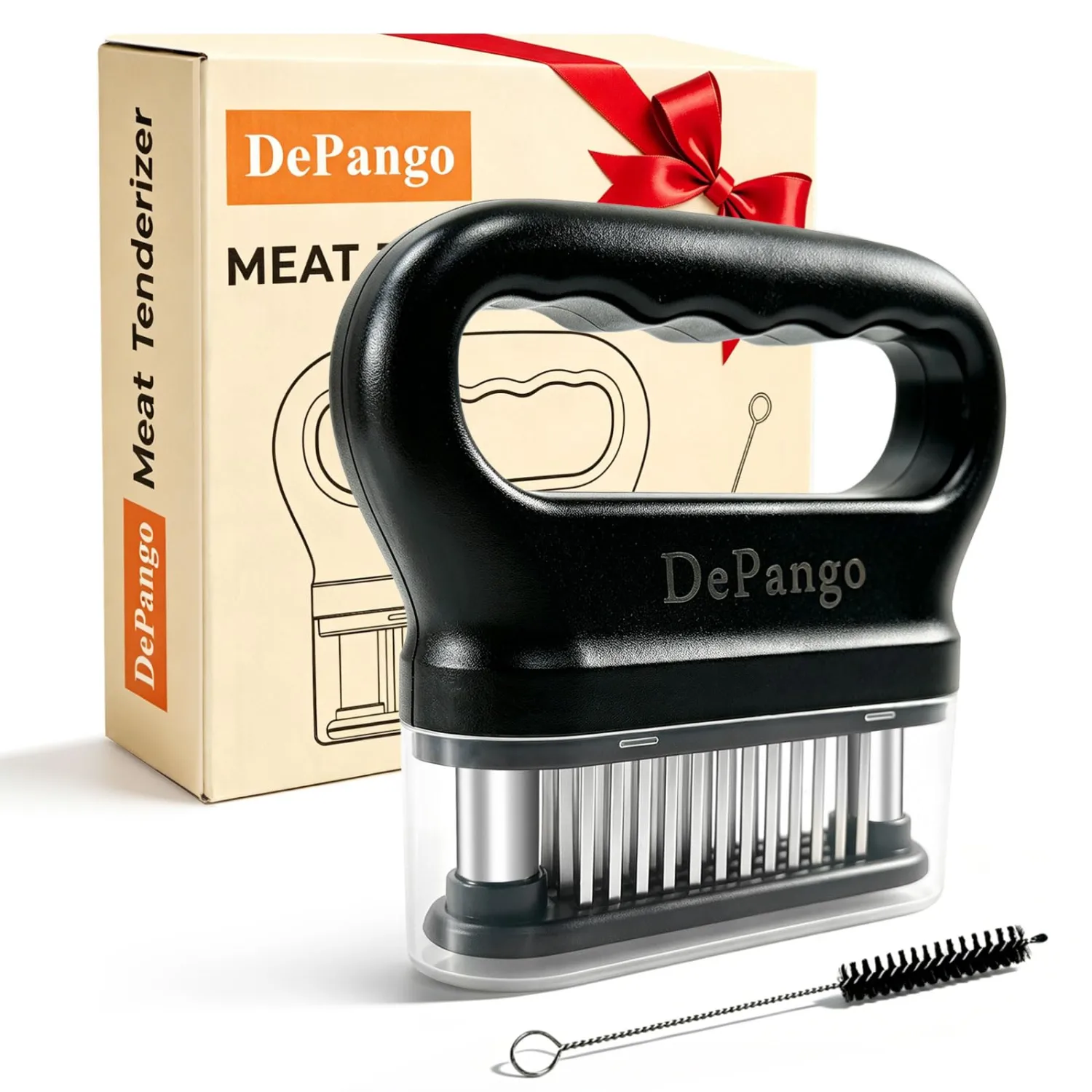 Meat Tenderizer, Meat Tenderizer Tool for Steak Chicken, Kitchen Gadgets Gifts for Mom Dad Husband, Tenderizer with 48 Stainless Steel Needle Blades and Cleaning Brush