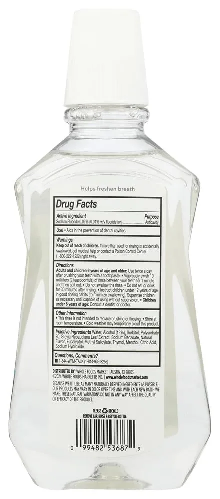 365 by Whole Foods Market Fluoride Mouthwash, 16 FZ
