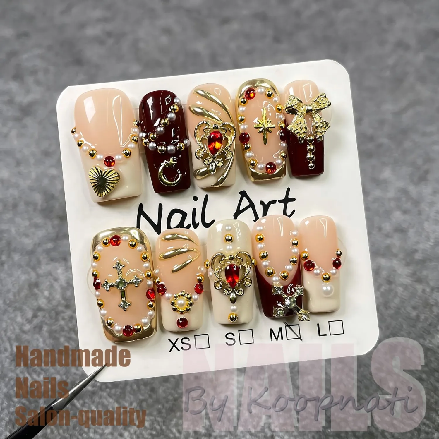 Handmade Press On Nails Duck White Homemade Press On Nails French Tip With 3D Design Fake Nail Art For Women M