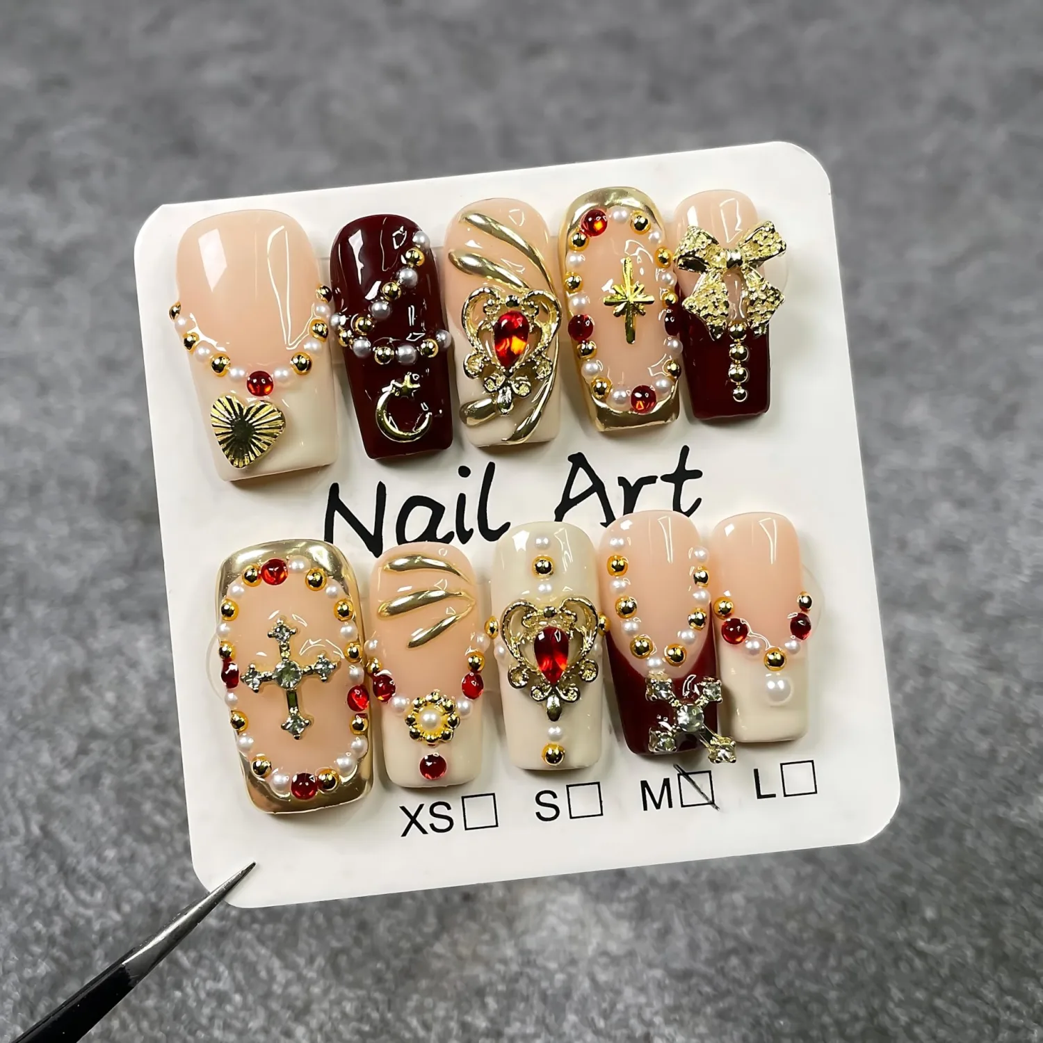 Handmade Press On Nails Duck White Homemade Press On Nails French Tip With 3D Design Fake Nail Art For Women M