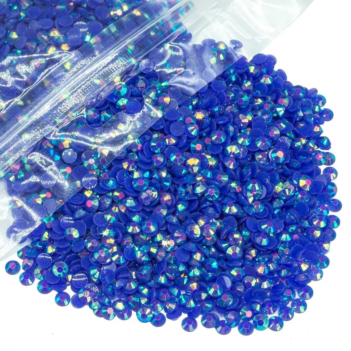 qiipii 14000PCS 2mm Royal Blue AB Resin Rhinestones Bulk Dark Blue Flatback Jelly Stones Pack SS6 Diamonds Gems Charms for Nails Face Eyes Makeup Mugs Tumblers Bottles DIY Crafts Clothes Shoes Phones