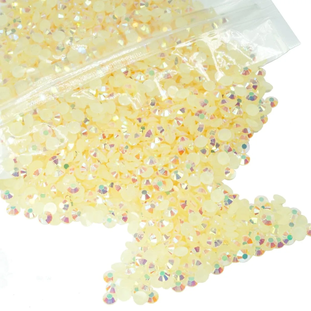 qiipii 8000PCS 3mm Light Champagne AB Resin Rhinestones for Crafting SS10 Flatback Jelly Stones Bulk No-Hotfix Diamonds Crystals Gems Charms for Nails Face Eyes Makeup Tumblers Bottles Cups DIY Crafts