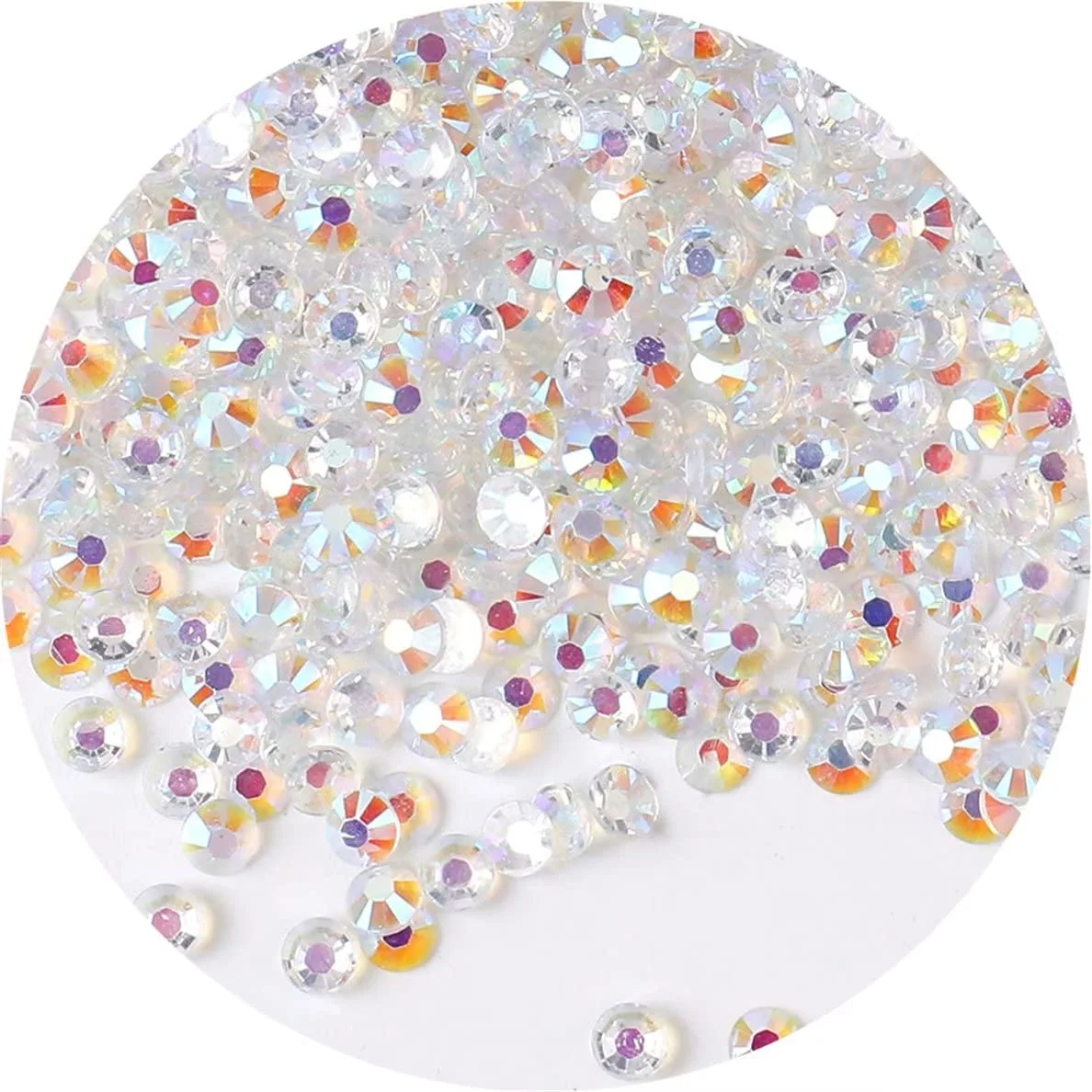 1440 Pcs SS20 5mm AB Flatback Rhinestones for Nails Art Crafts Transparent Glitter Round Gems Crystals DIY Clothes Shoes(Clear White AB)