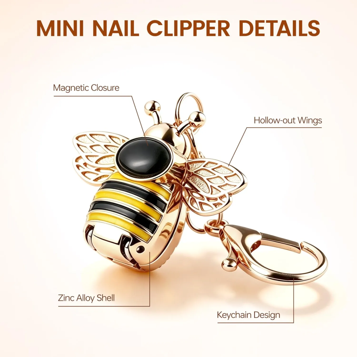 Mini Nail Clippers, Foldable Keychain Stainless Steel Fingernail Clippers