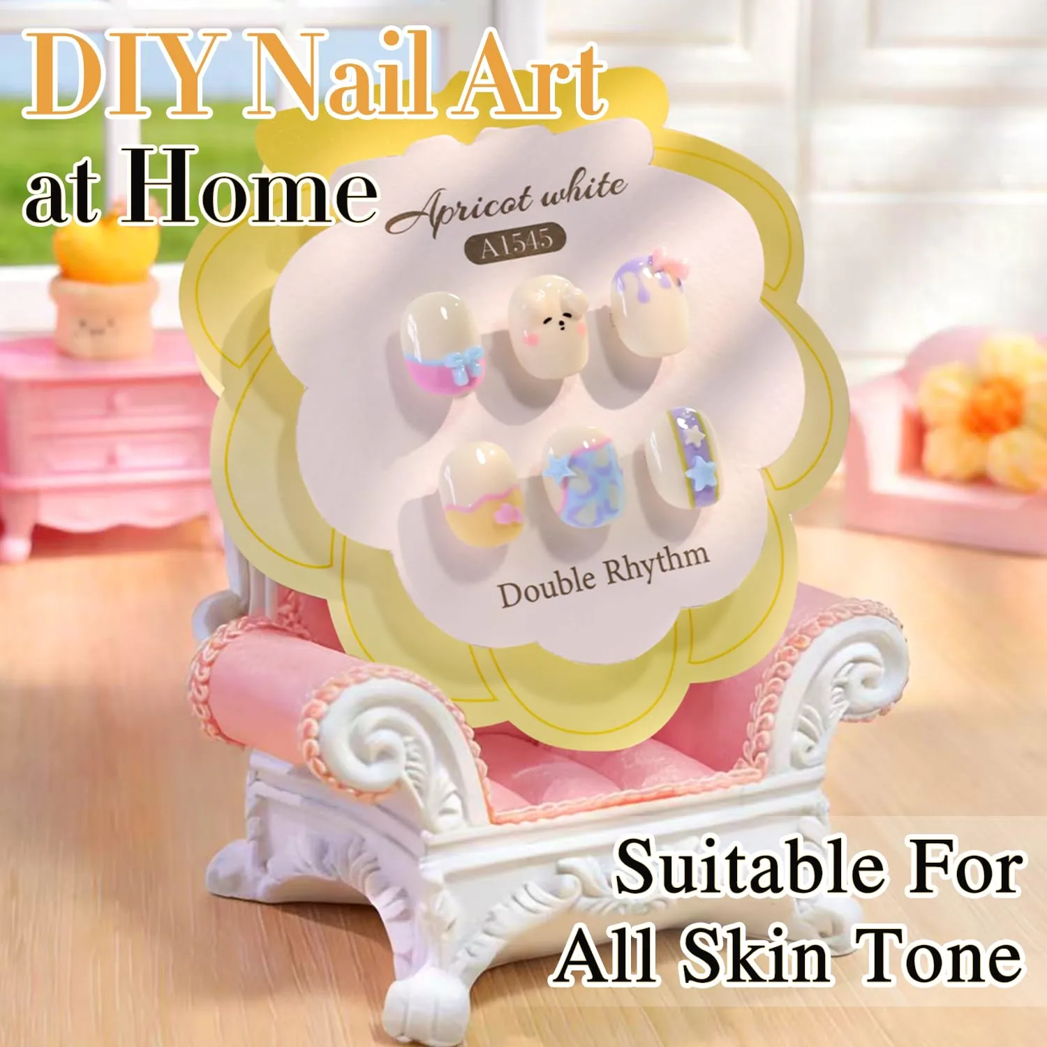 Double Rhythm 0.5 Oz Gel Nail Polish Neutral Natural Same Color Same Bottle Translucent Light Milky Pastel 15ML Manicure French Design Art DIY at Home (Cream White-A1545)