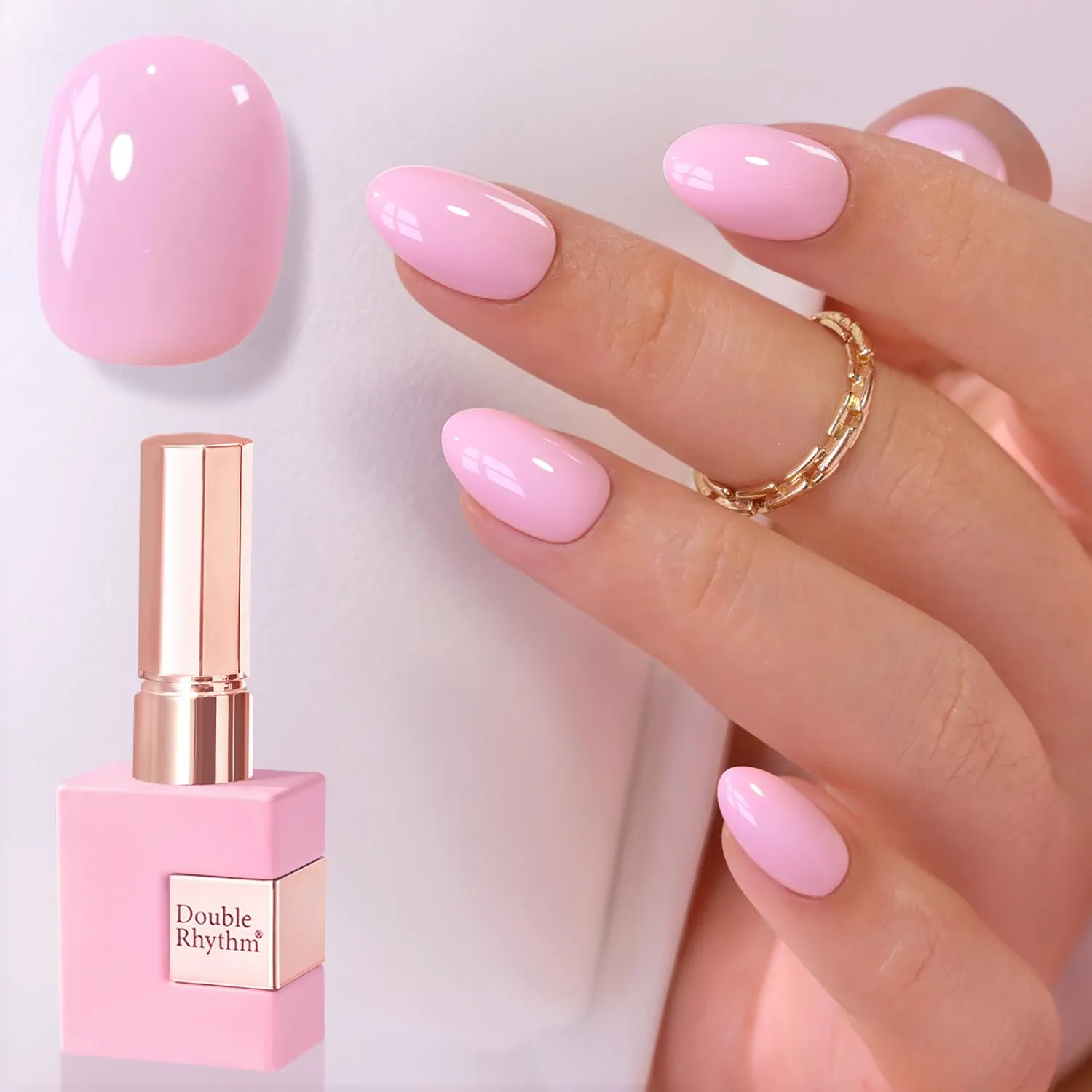 Double Rhythm 0.5 Oz Gel Nail Polish Neutral Natural Same Color Same Bottle Translucent Light Milky Pastel 15ML Manicure French Design Art DIY at Home (Pale Pink-A1586)
