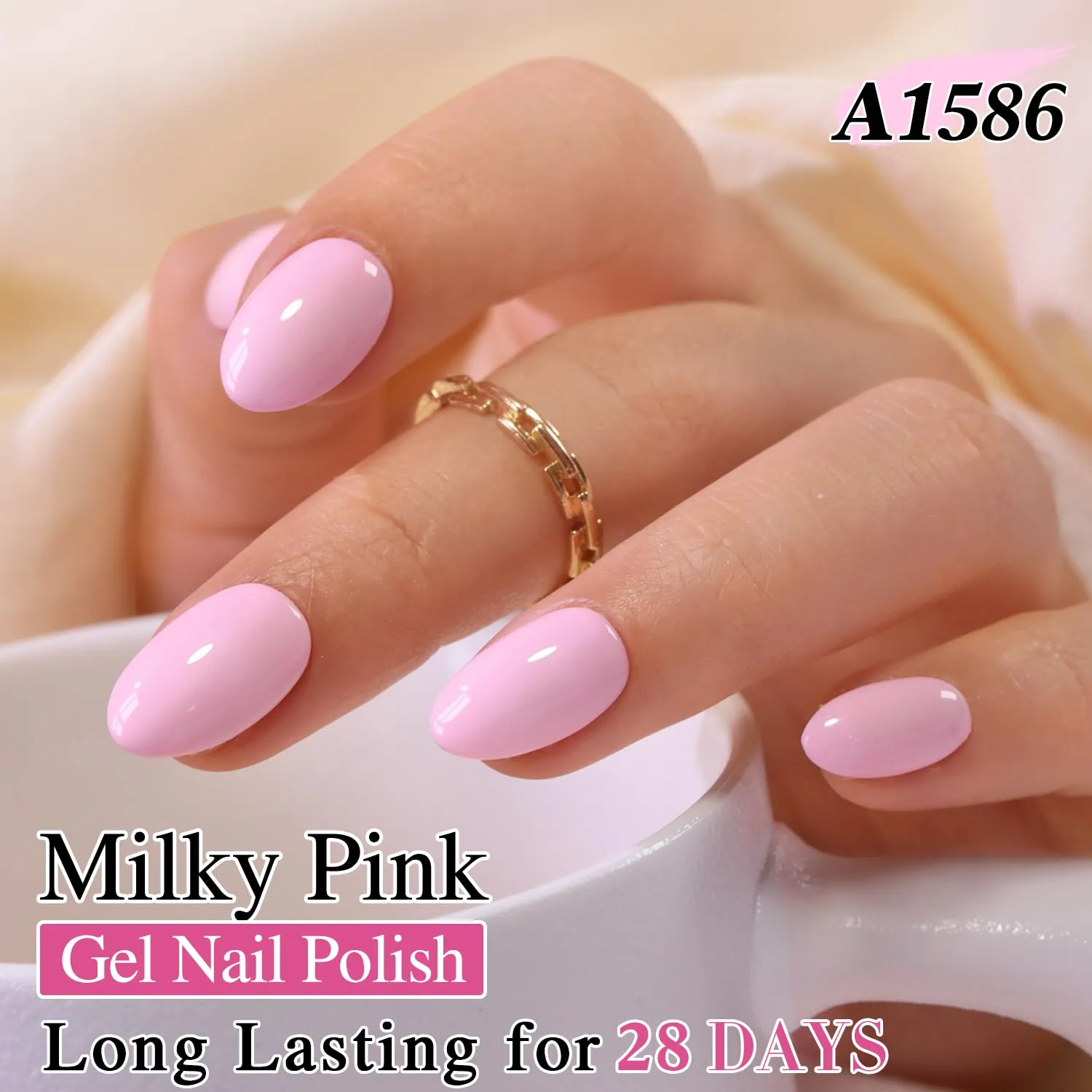 Double Rhythm 0.5 Oz Gel Nail Polish Neutral Natural Same Color Same Bottle Translucent Light Milky Pastel 15ML Manicure French Design Art DIY at Home (Pale Pink-A1586)