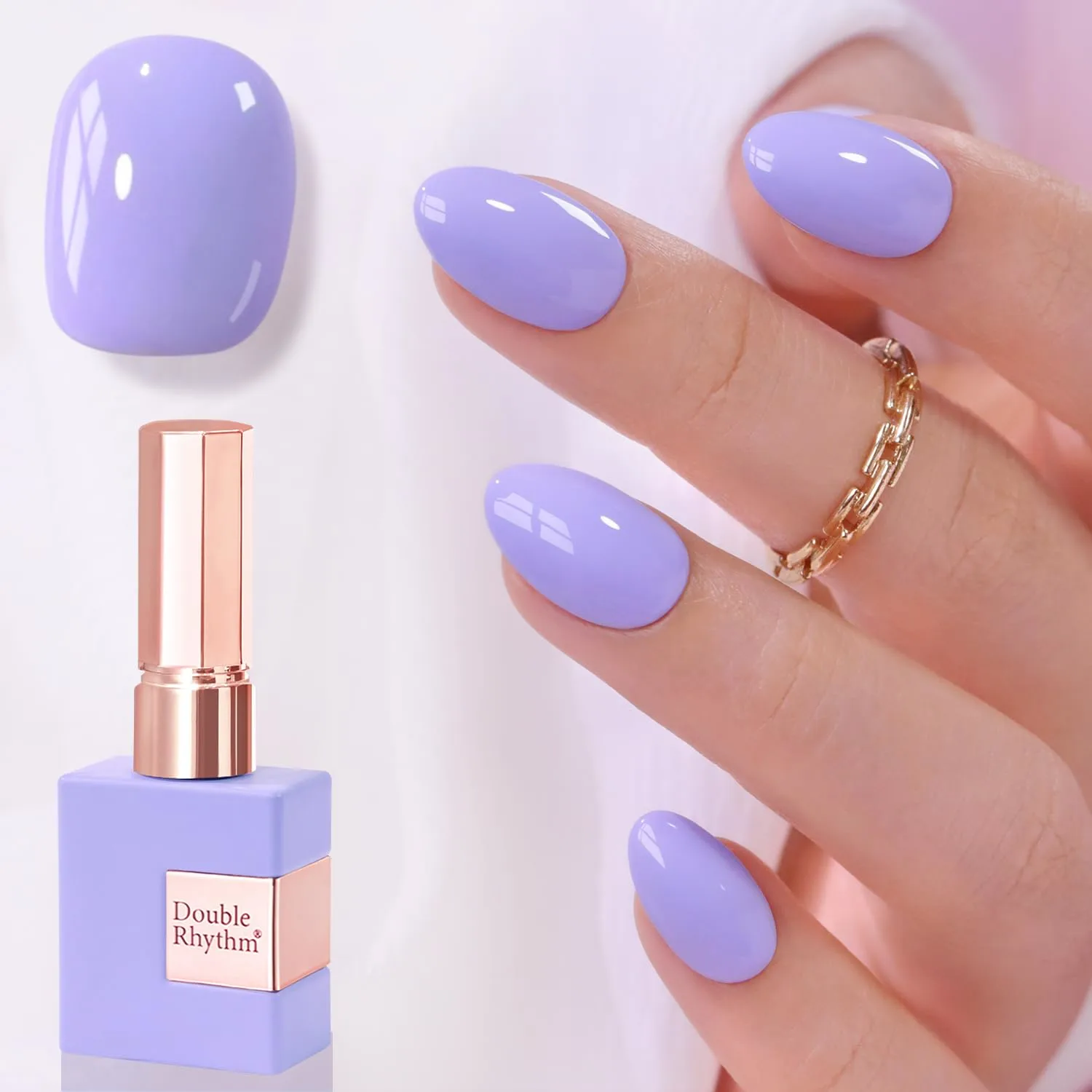 Double Rhythm 0.5 Oz Gel Nail Polish Neutral Natural Same Color Same Bottle Translucent Light Milky Pastel 15ML Manicure French Design Art DIY at Home (Pastel Lilac-A1588)
