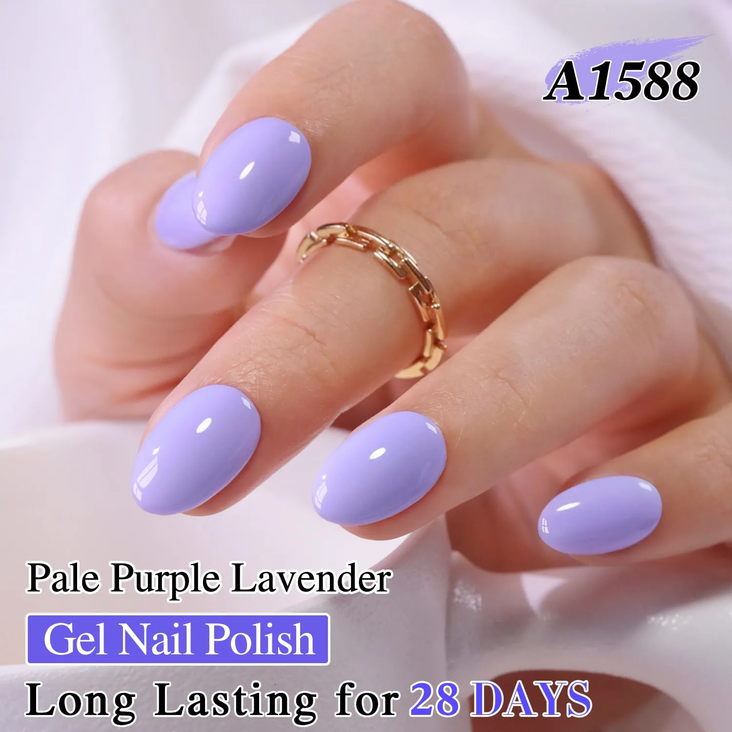 Double Rhythm 0.5 Oz Gel Nail Polish Neutral Natural Same Color Same Bottle Translucent Light Milky Pastel 15ML Manicure French Design Art DIY at Home (Pastel Lilac-A1588)