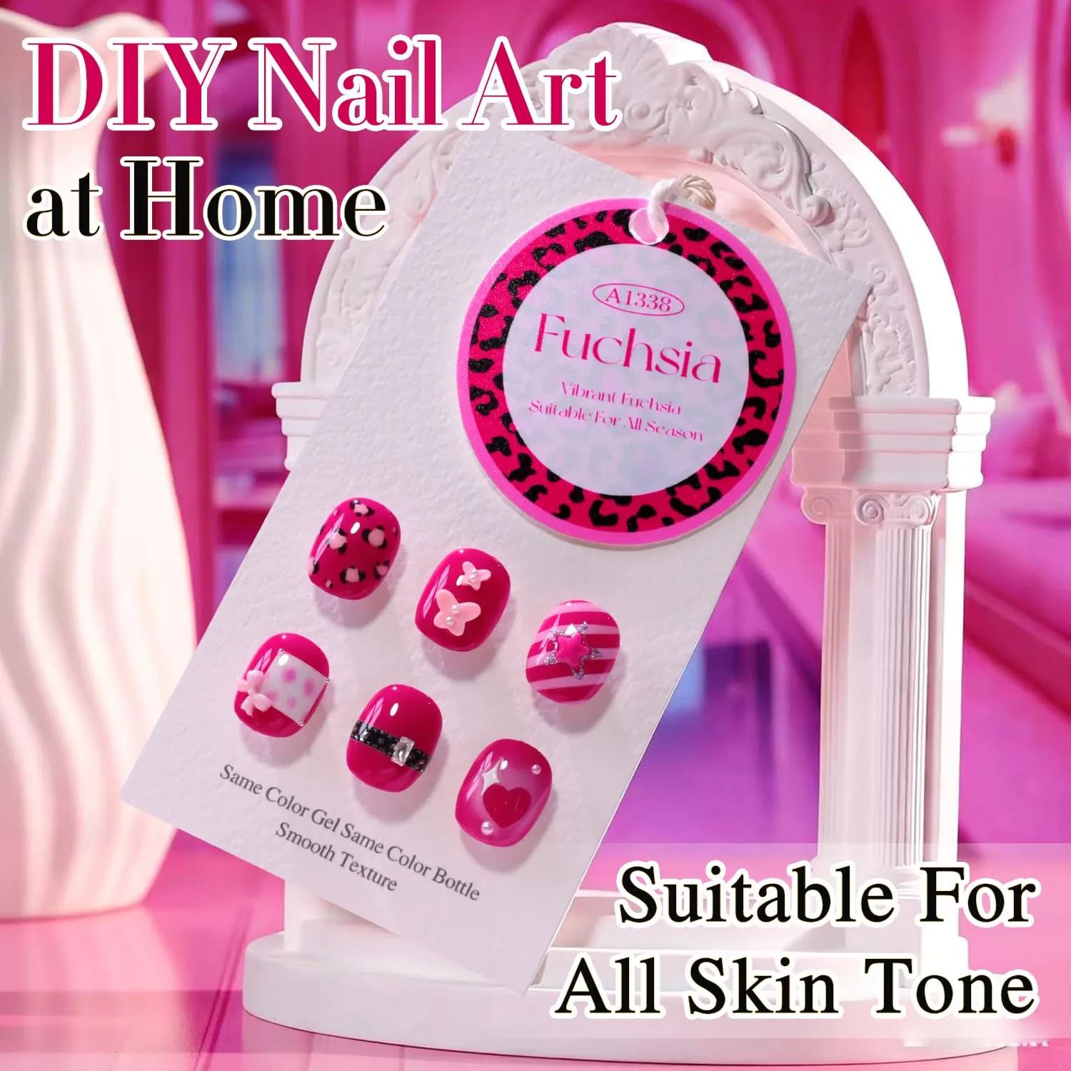 Double Rhythm 0.5 Oz Gel Nail Polish Neutral Natural Same Color Same Bottle Translucent Light Milky Pastel 15ML Manicure French Design Art DIY at Home (Rose Pink-A1338)