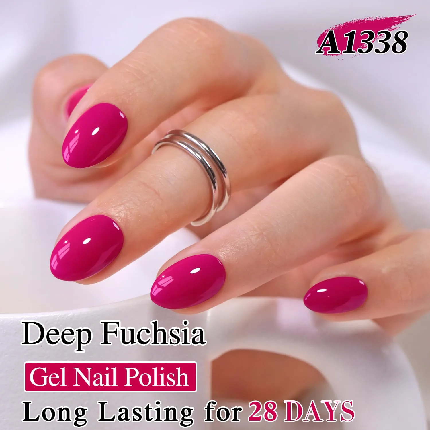 Double Rhythm 0.5 Oz Gel Nail Polish Neutral Natural Same Color Same Bottle Translucent Light Milky Pastel 15ML Manicure French Design Art DIY at Home (Rose Pink-A1338)