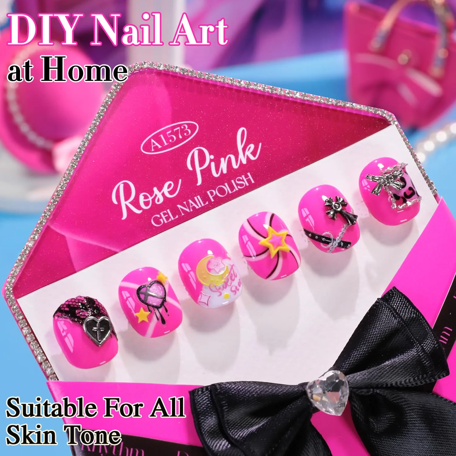 Double Rhythm 0.5 Oz Gel Nail Polish Neutral Natural Same Color Same Bottle Translucent Light Milky Pastel 15ML Manicure French Design Art DIY at Home (Bright Pink-A1573)