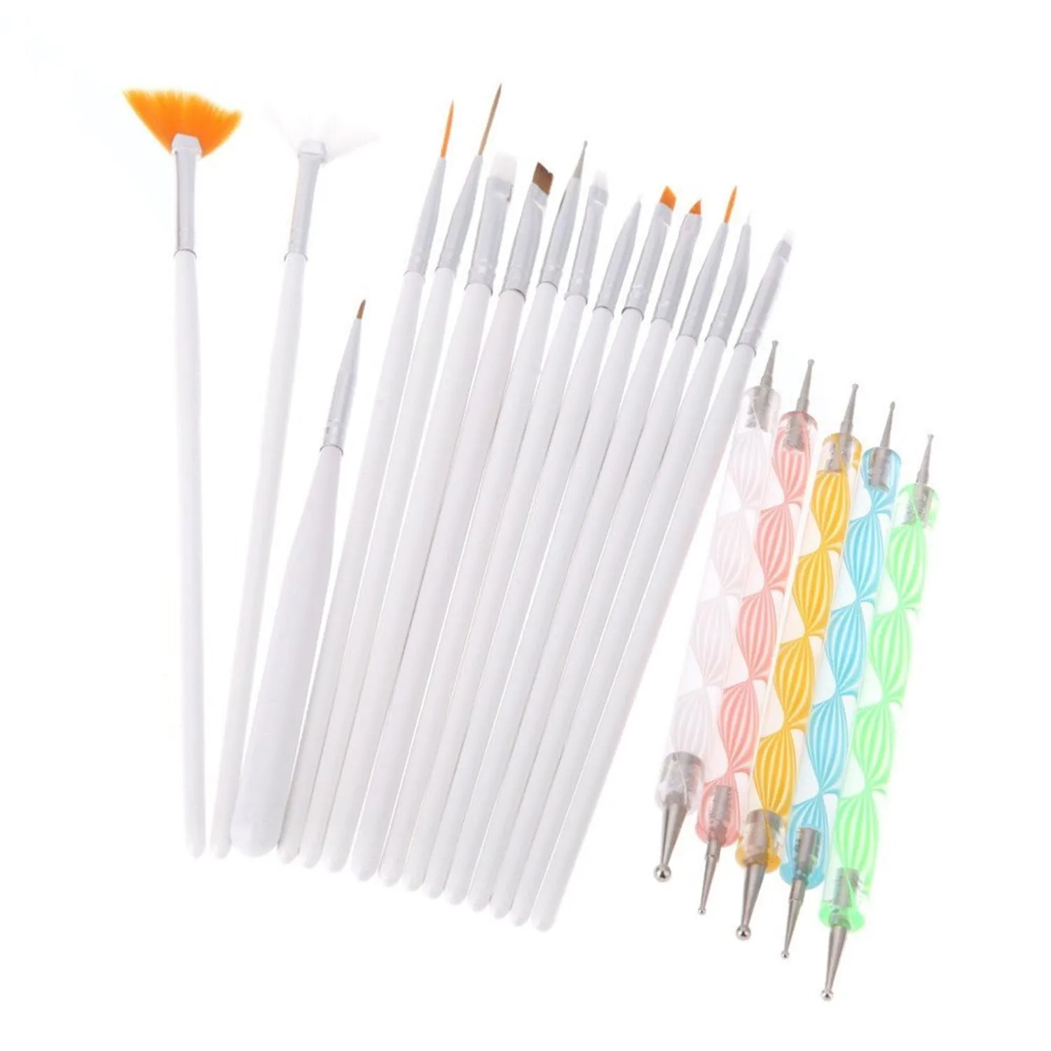 20PCS Nail Art Design Dotting Painting Drawing Polish Brush Pen Tool