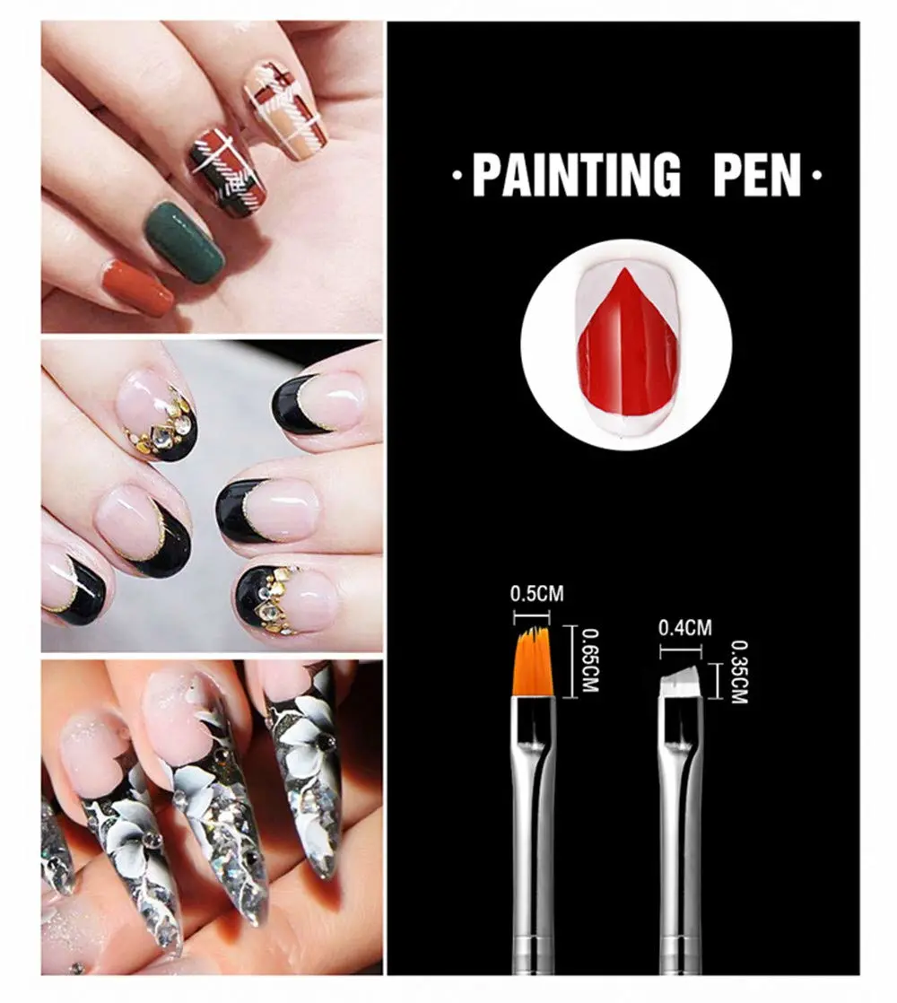 20PCS Nail Art Design Dotting Painting Drawing Polish Brush Pen Tool