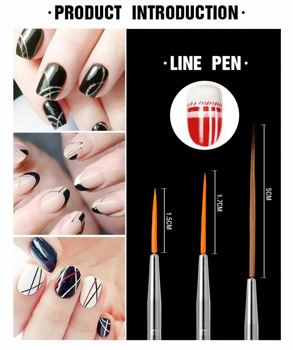 20PCS Nail Art Design Dotting Painting Drawing Polish Brush Pen Tool