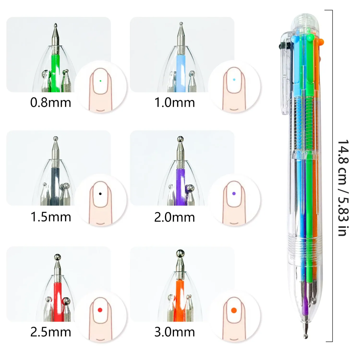 Nail Dotting Pen Nail Art 6 in 1 Dotting Tools in Ballpoint Pen Design Nail Art Kit, Nail Art Tip Dot Paint Manicure Kit, Stylus for Watercolor Paper, Tracing Paper-NAT259