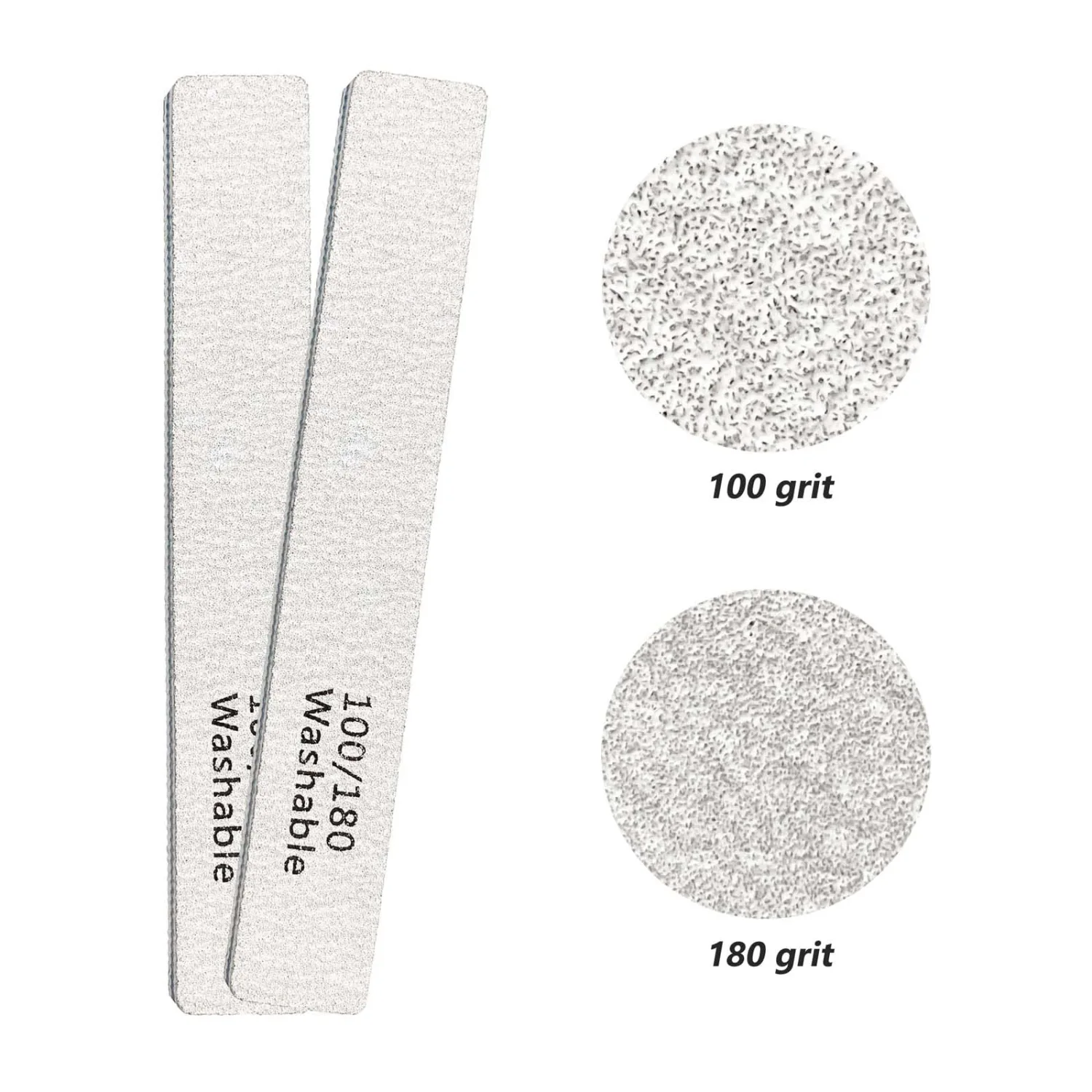 Nail File, 24 Pack Professional Reusable Washable Nail Files, 100/180 Grit Double Sides Professional Manicure Tools Kit, Nail Styling Tools for Home Salon