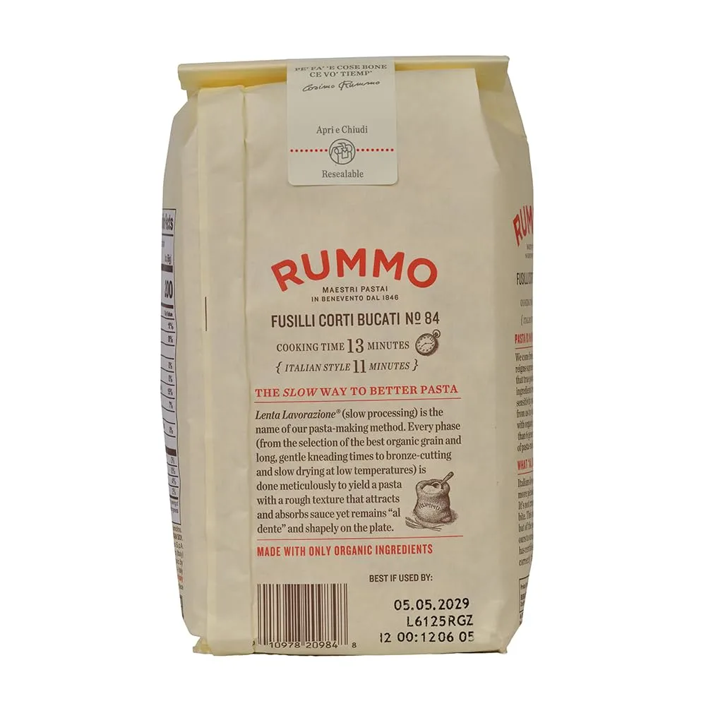 Rummo Organic Fusilli Corti Bucati, 16 OZ