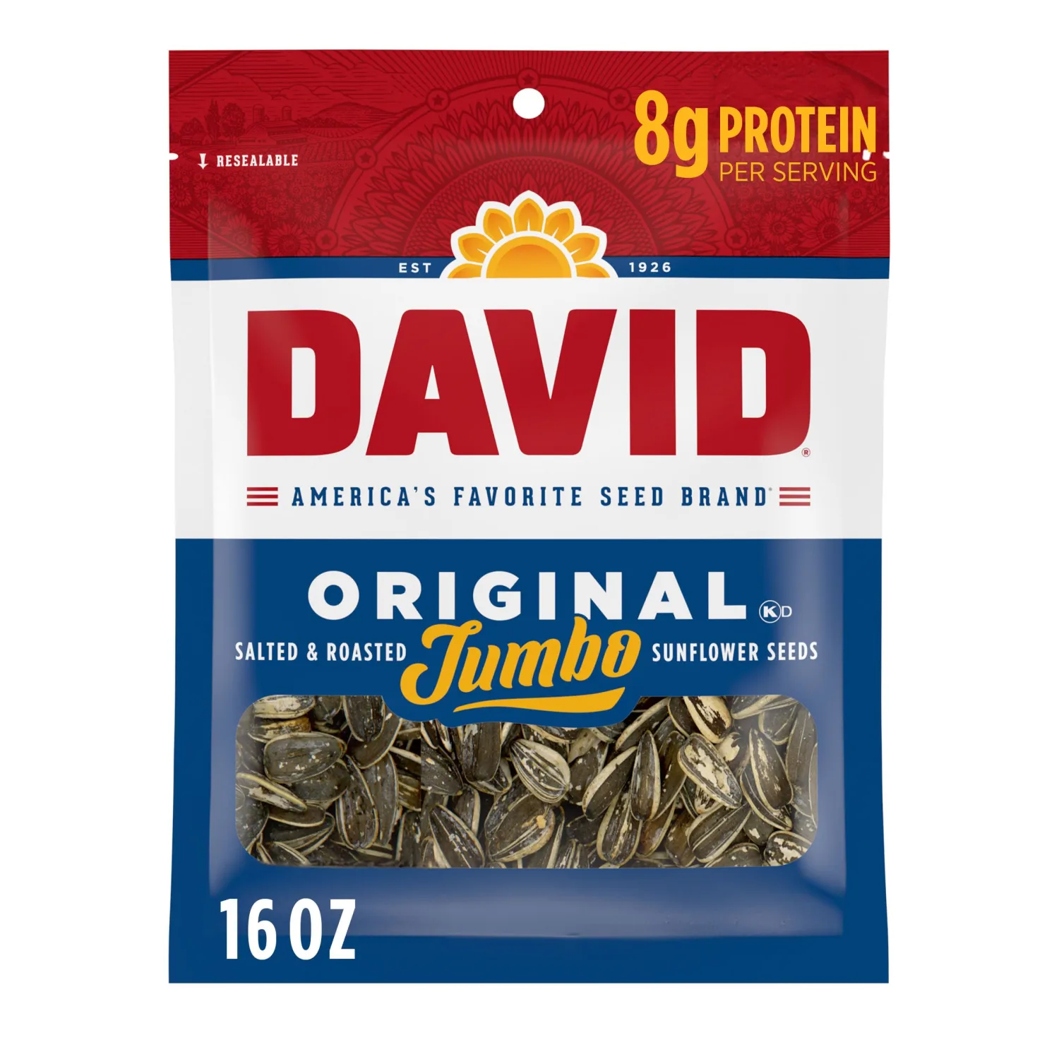 DAVID Jumbo Sunflower Seeds, Original Flavor, 16 oz.