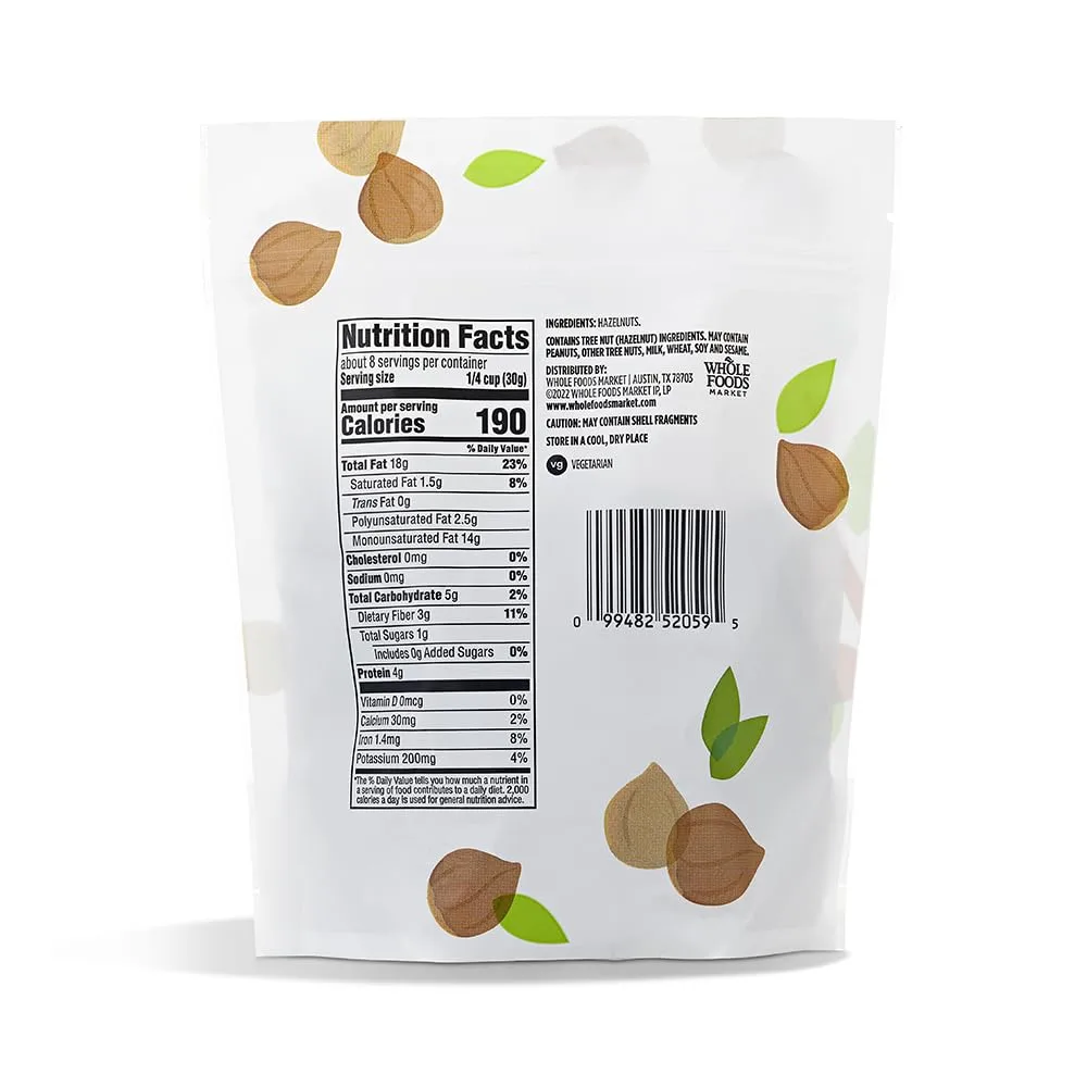 365 By Whole Foods Market, Hazelnuts, 8 Ounce (Pack of 2)