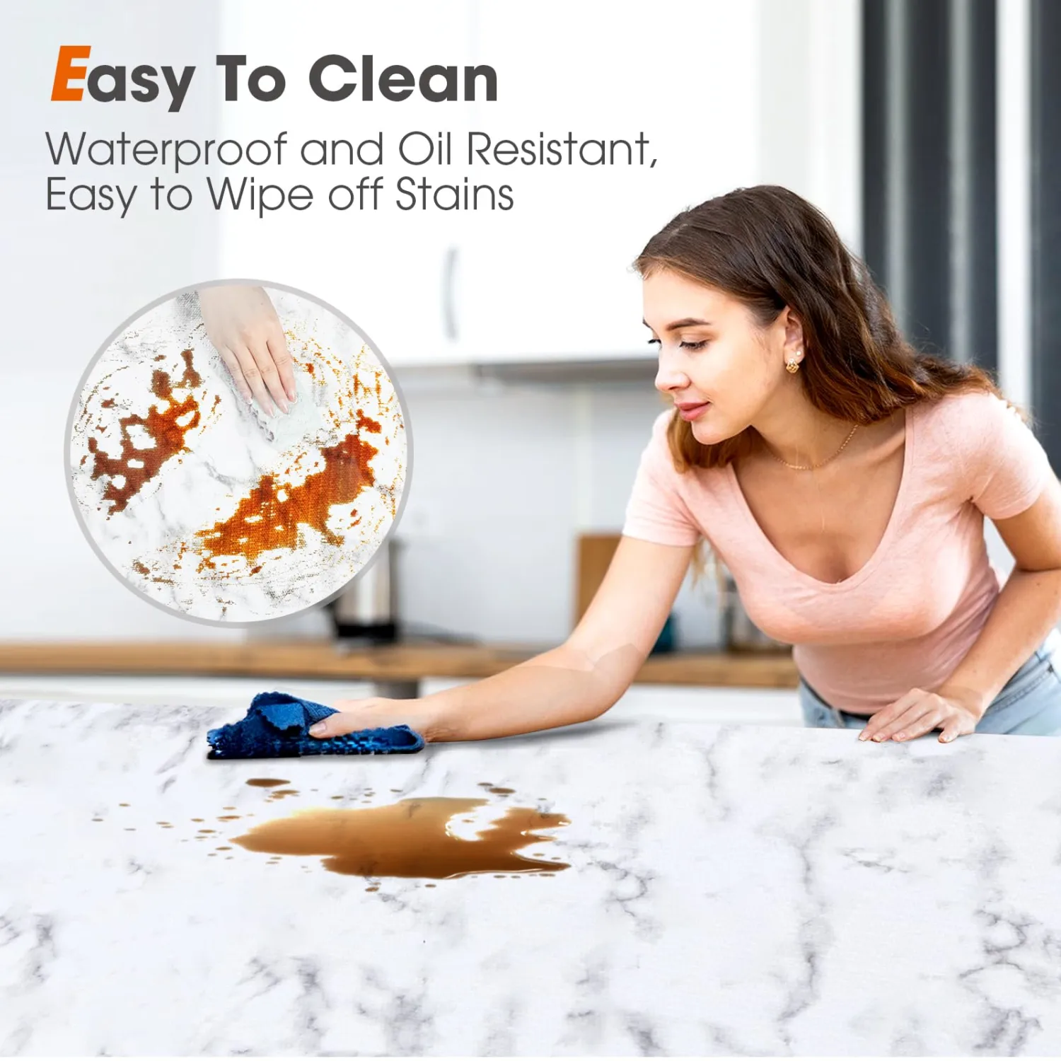 Drawer and Shelf Liner for Kitchen Cabinets, Marble, 12IN X 10FT