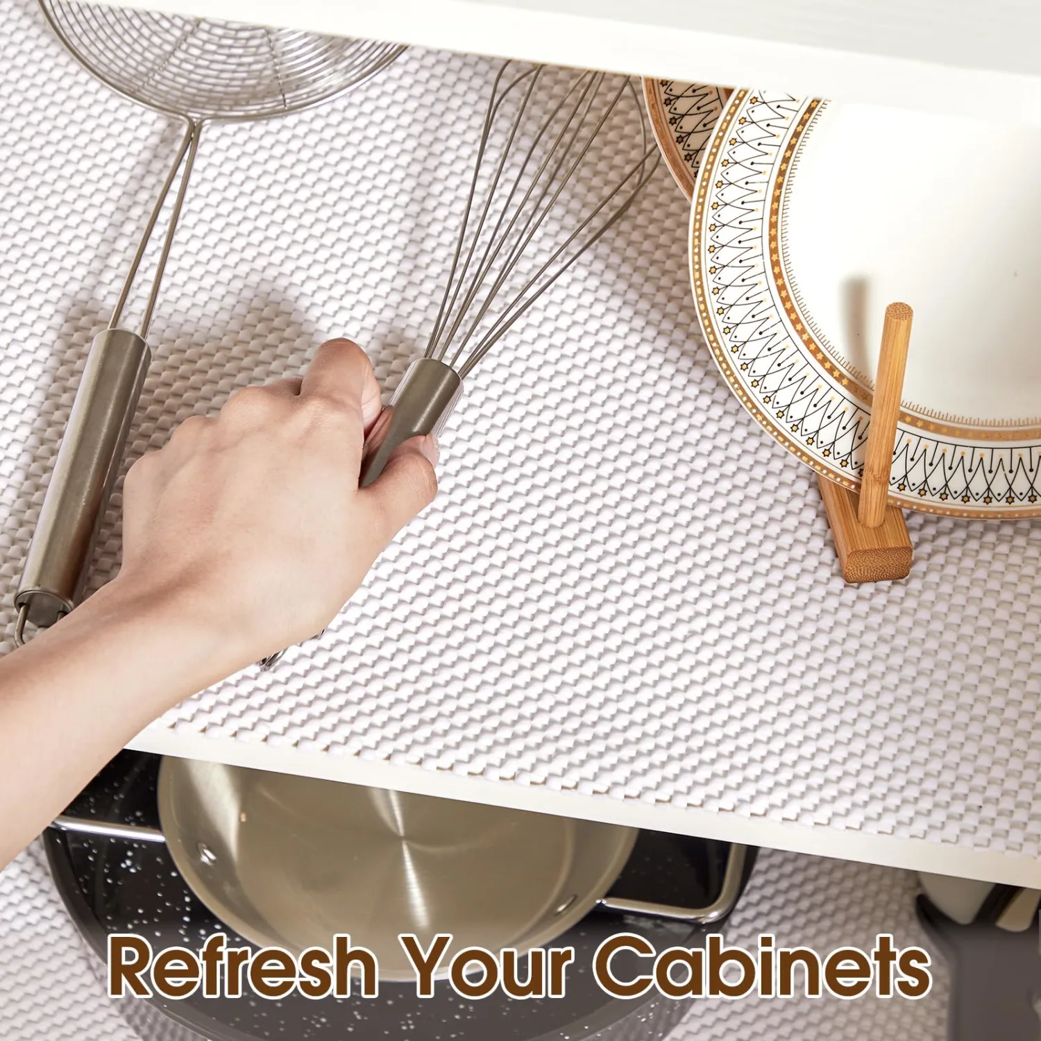 Shelf Liner for Kitchen Cabinets and Drawers, White, 12" x 240"