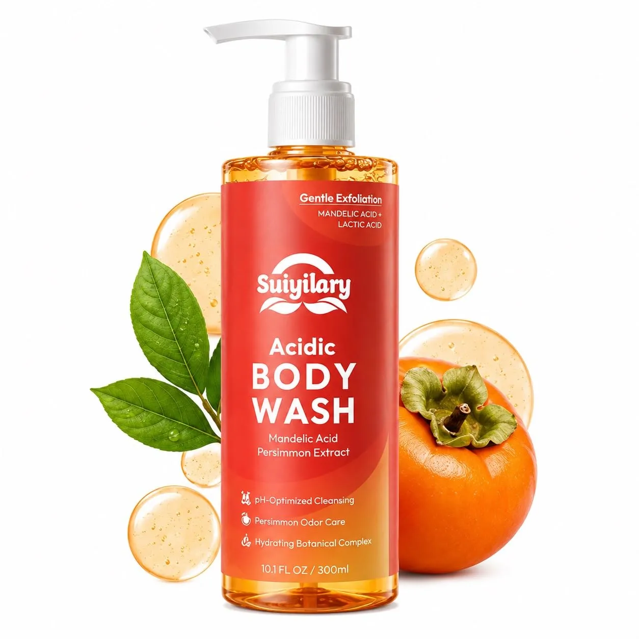 Acidic Body Wash with Mandelic Acid & Persimmon Extract, 10.1 Fl Oz