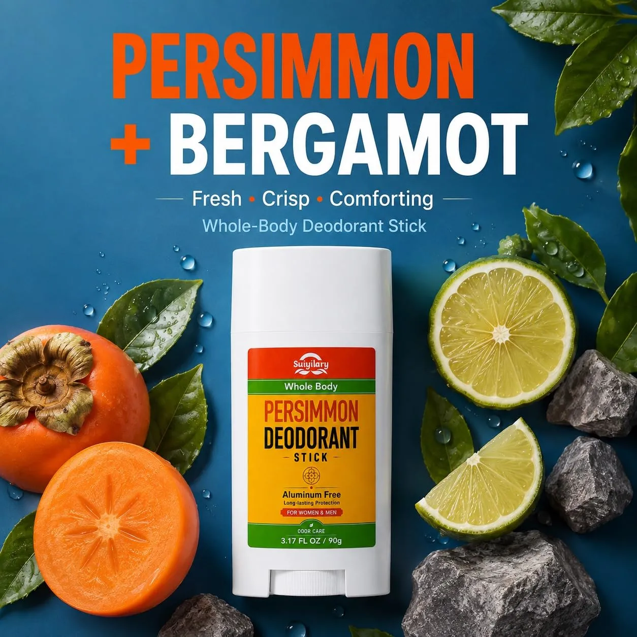 Persimmon Deodorant Stick for Women and Men 3.17 Fl Oz / 90 g