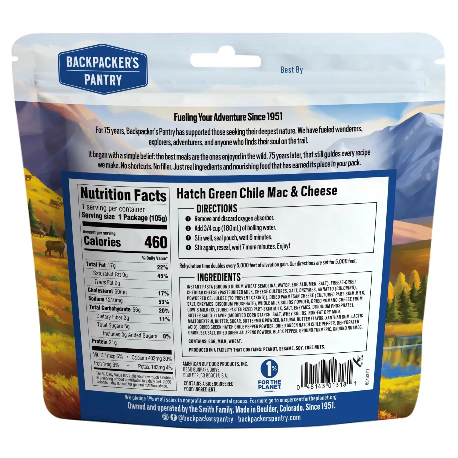 Backpacker's Pantry Hatch Green Chile Mac & Cheese | 1-Pack