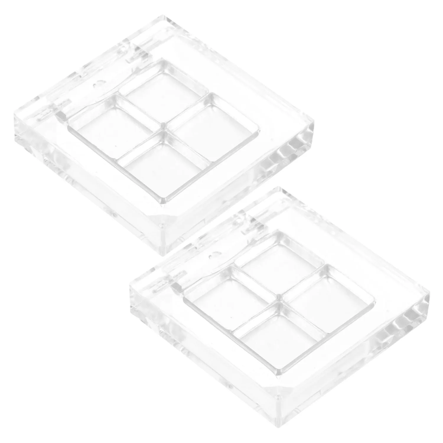 2 Sets Empty Eyeshadow Box for DIY Makeup Storage Acrylic Aluminum