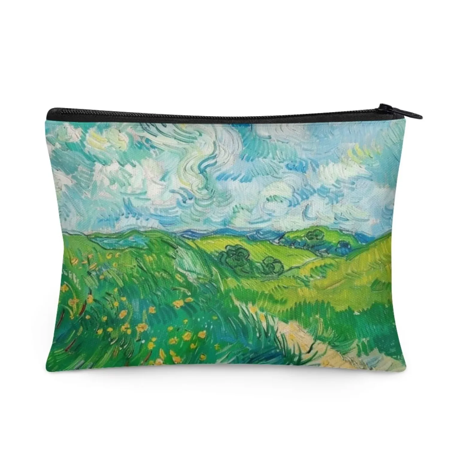 Flashideas Van Gogh Wheatfield Makeup Bag for Purse Travel, Portable Small Cosmetic Organizer Cosmetic Bag for Women Can Hold Makeup Brushes Skincare