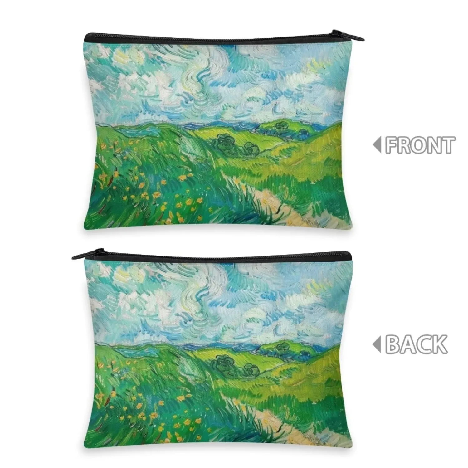 Flashideas Van Gogh Wheatfield Makeup Bag for Purse Travel, Portable Small Cosmetic Organizer Cosmetic Bag for Women Can Hold Makeup Brushes Skincare