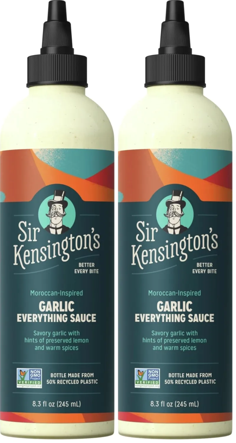 Sir Kensington's Everything Sauce Garlic Dressing Dip and Drizzle Keto Diet & Paleo Diet Certified Dairy Free Gluten Free Non- GMO Project Verified Shelf-Stable 8.3 oz (Pack of 2)