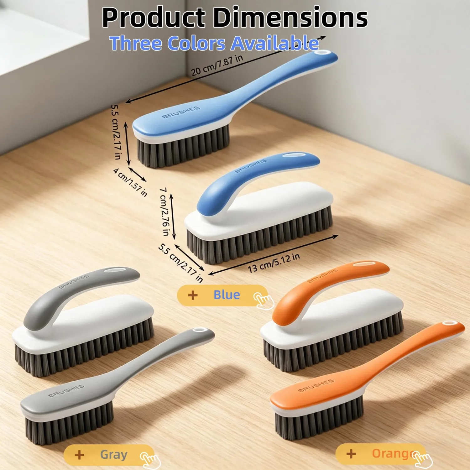 2 Pack Soft Bristle Cleaning Brushes Scrub Brush for Stains Laundry Brush