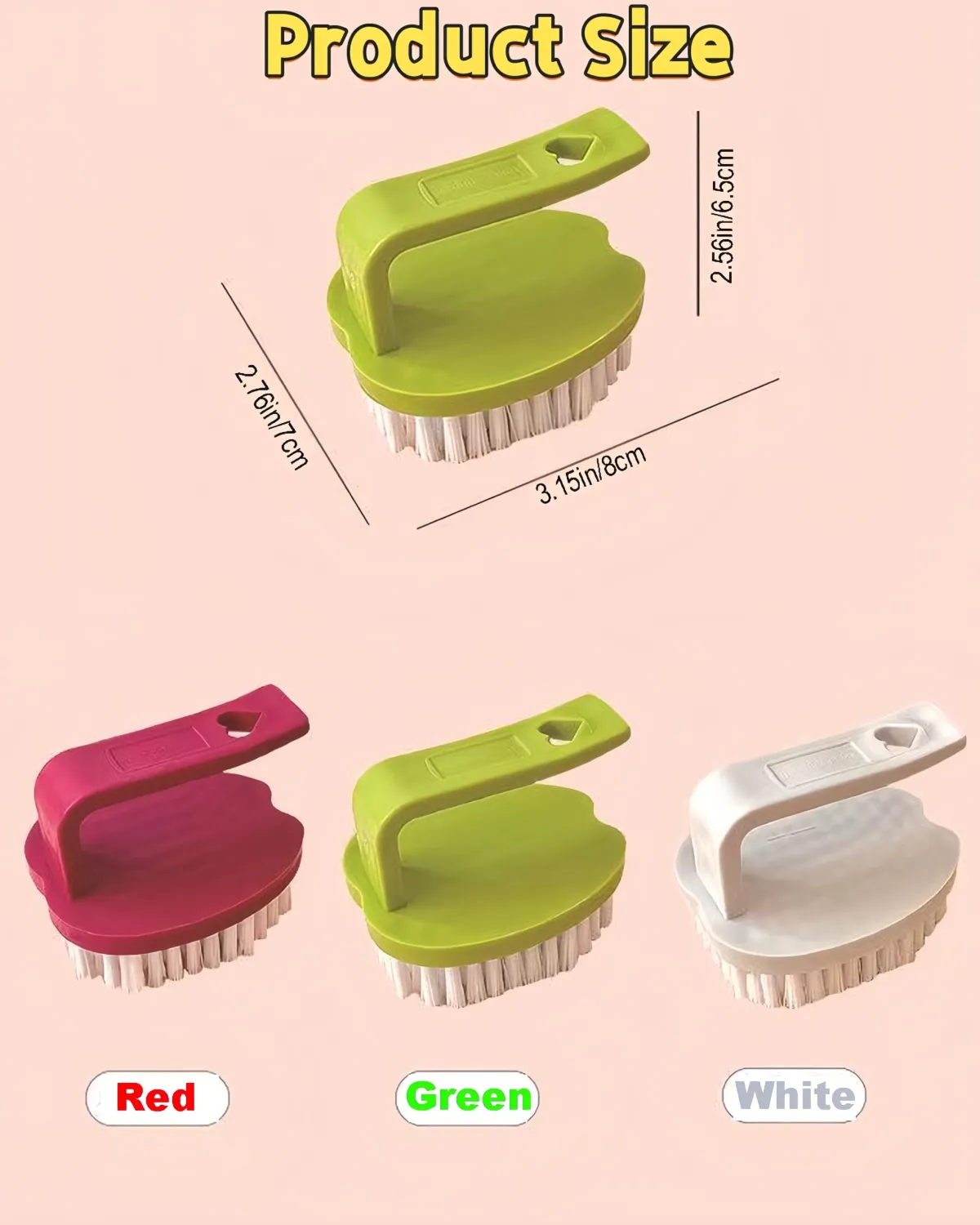 Vegetable Scrubber Brush -3 Pack Fruit and Vegetable Brushes Stiff Bristles