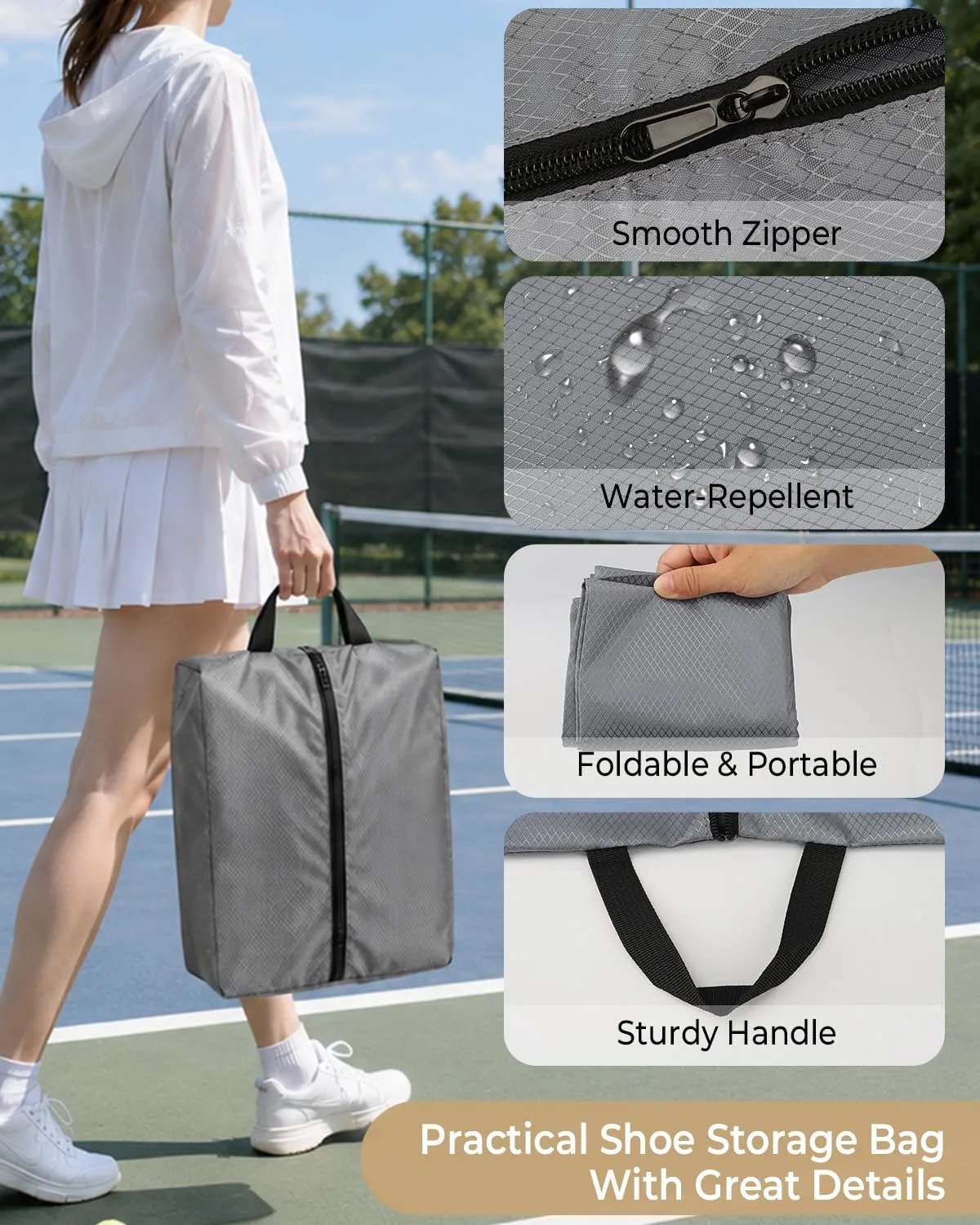 Teskyer Shoe Bags for Travel, 6 Pack Shoe Organizer with Zipper Closure