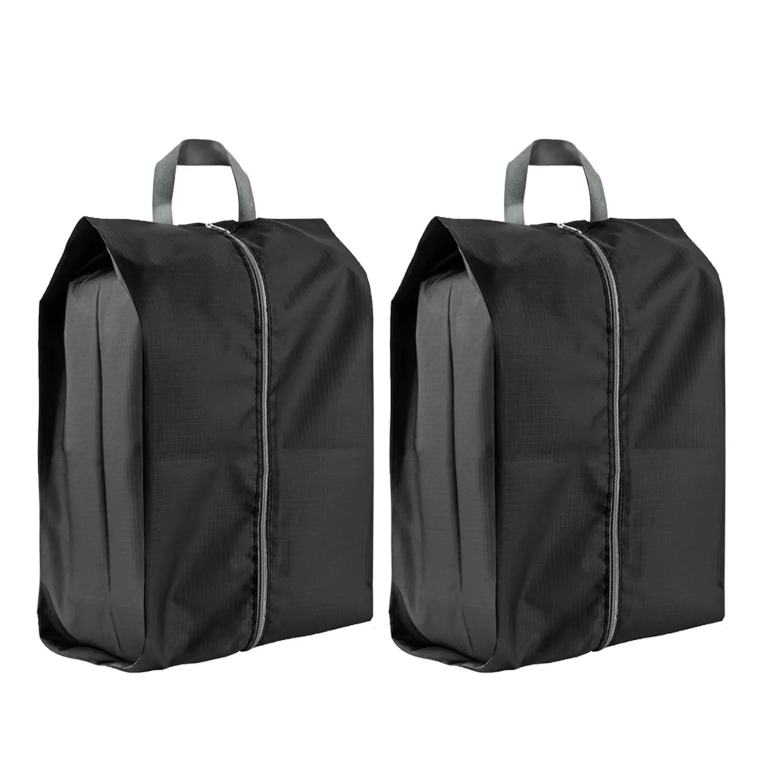2 Pack Shoe Bags, Reusable Waterproof Shoe Bag for Travel, Gym, Sneaker Storage, Packing in Suitcase (2, Black)