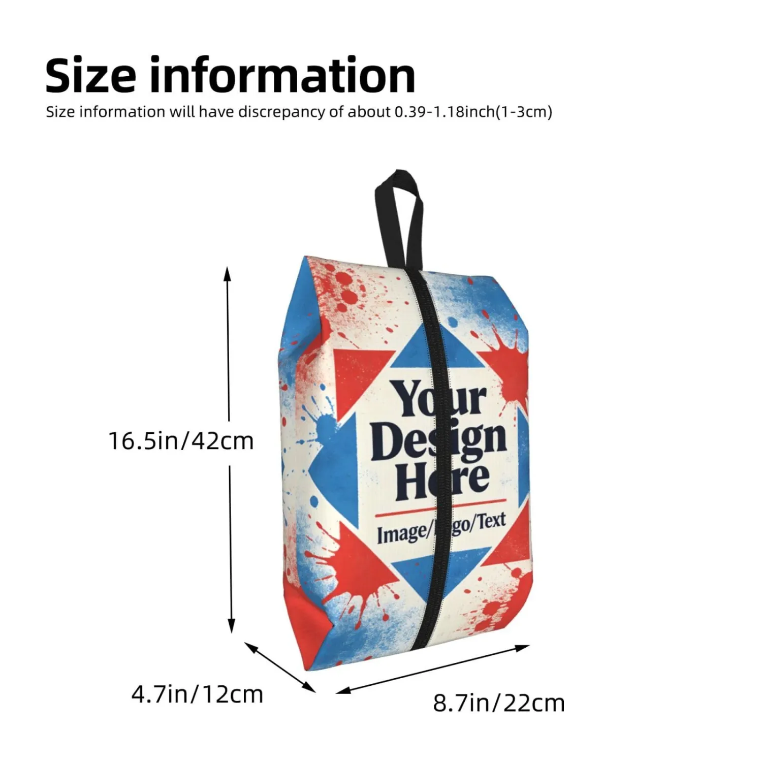 Custom Personalized Travel Shoe Bag for Men & Women, Waterproof Shoe Storage Organizer with Zipper, Portable Shoe Pouch for Sneakers, Heels, Sandals, Gym & Travel Luggage 2PCS