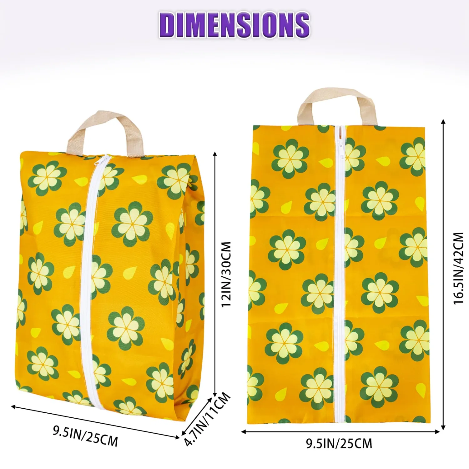 LOLOMLO 6 Pcs Shoe Bags for Travel, Water-Resistant Shoe Organizer with Zipper, Portable Pouch for Luggage, Fits Men Women Kids, Oxford Fabric Storage for Gym Camp Dorm