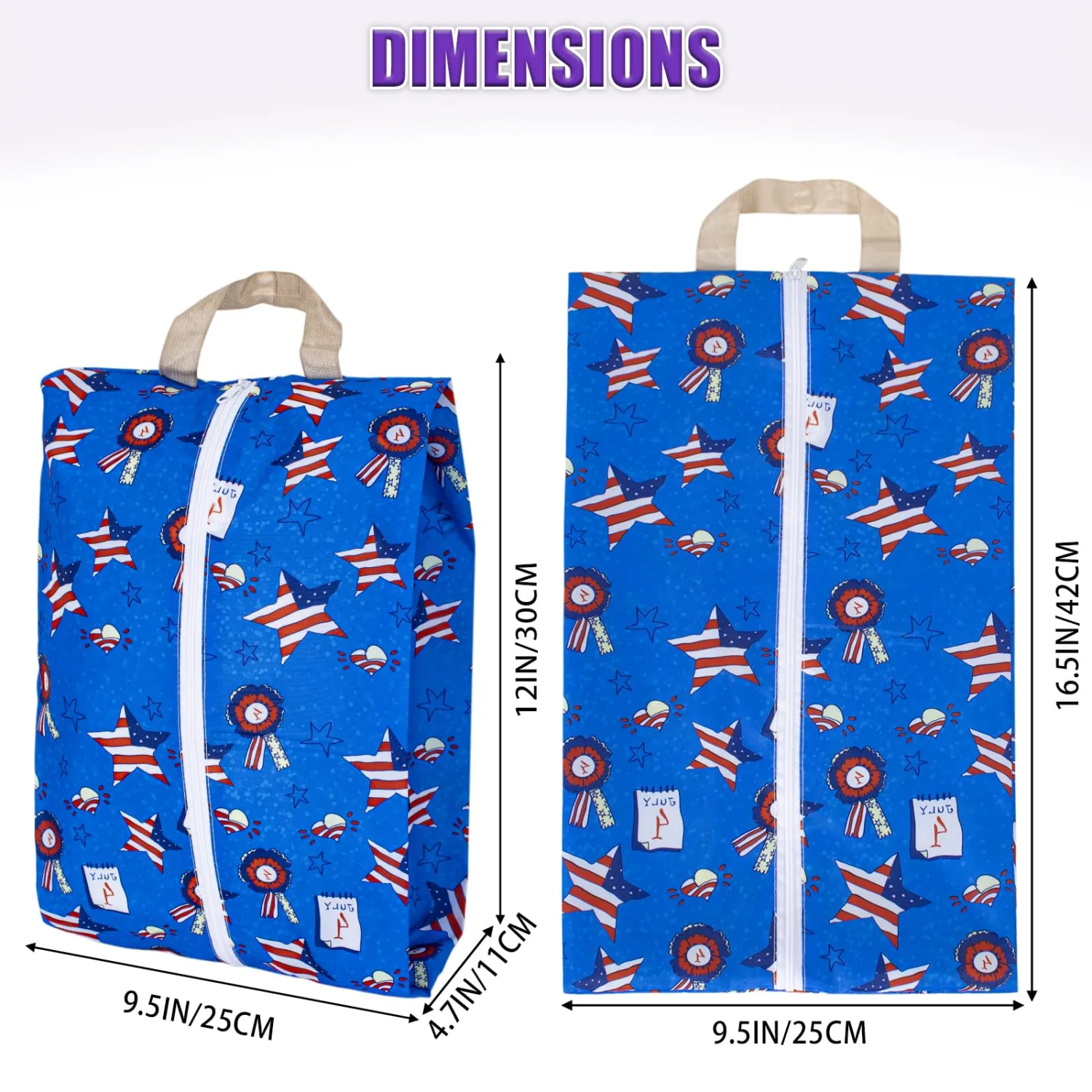 LOLOMLO 6 Pcs Shoe Bags for Travel, Water-Resistant Shoe Organizer with Zipper, Portable Pouch for Luggage, Fits Men Women Kids, Oxford Fabric Storage for Gym Camp Dorm