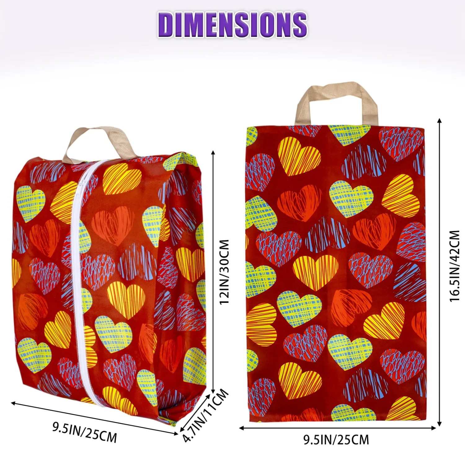 LOLOMLO 6 Pcs Shoe Bags for Travel, Water-Resistant Shoe Organizer with Zipper, Portable Pouch for Luggage, Fits Men Women Kids, Oxford Fabric Storage for Gym Camp Dorm