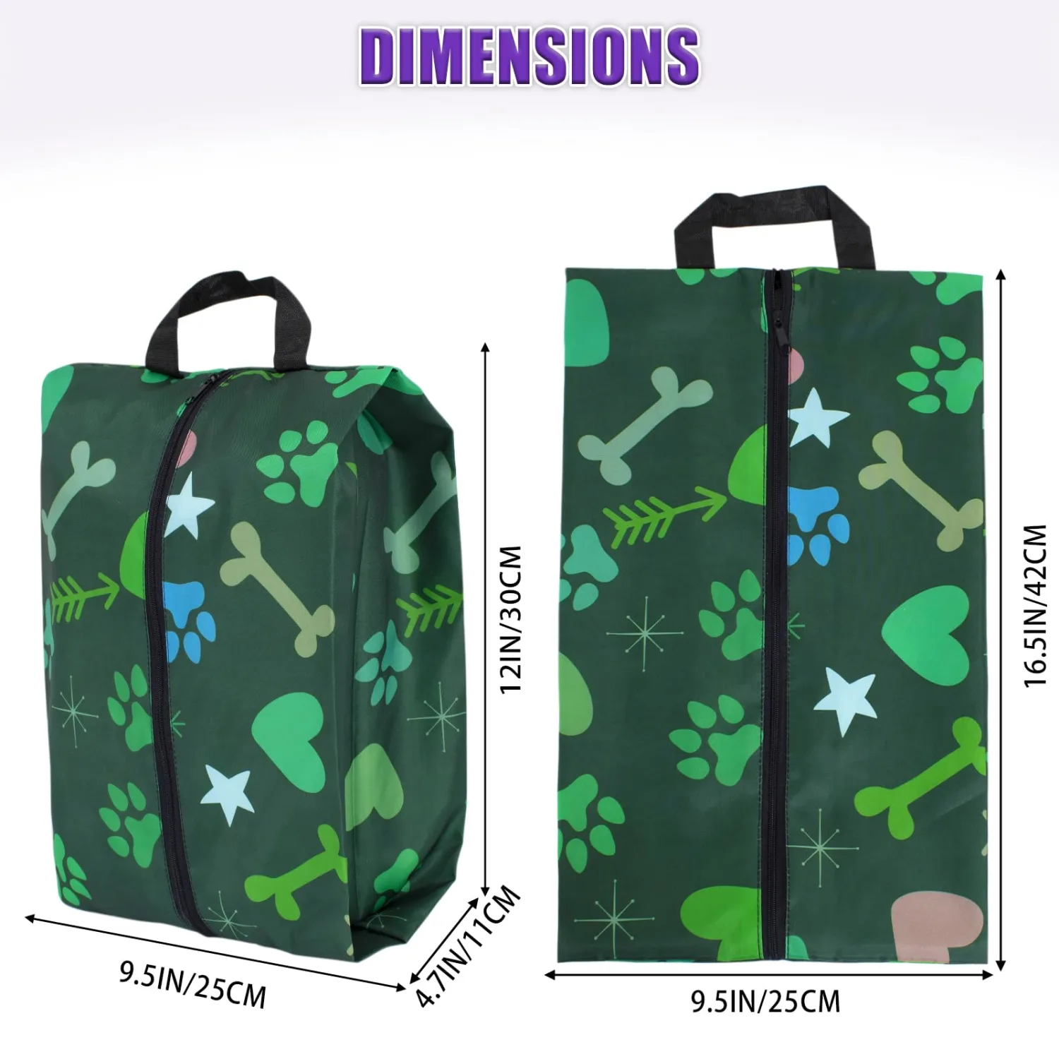LOLOMLO 6 Pcs Shoe Bags for Travel, Water-Resistant Shoe Organizer with Zipper, Portable Pouch for Luggage, Fits Men Women Kids, Oxford Fabric Storage for Gym Camp Dorm
