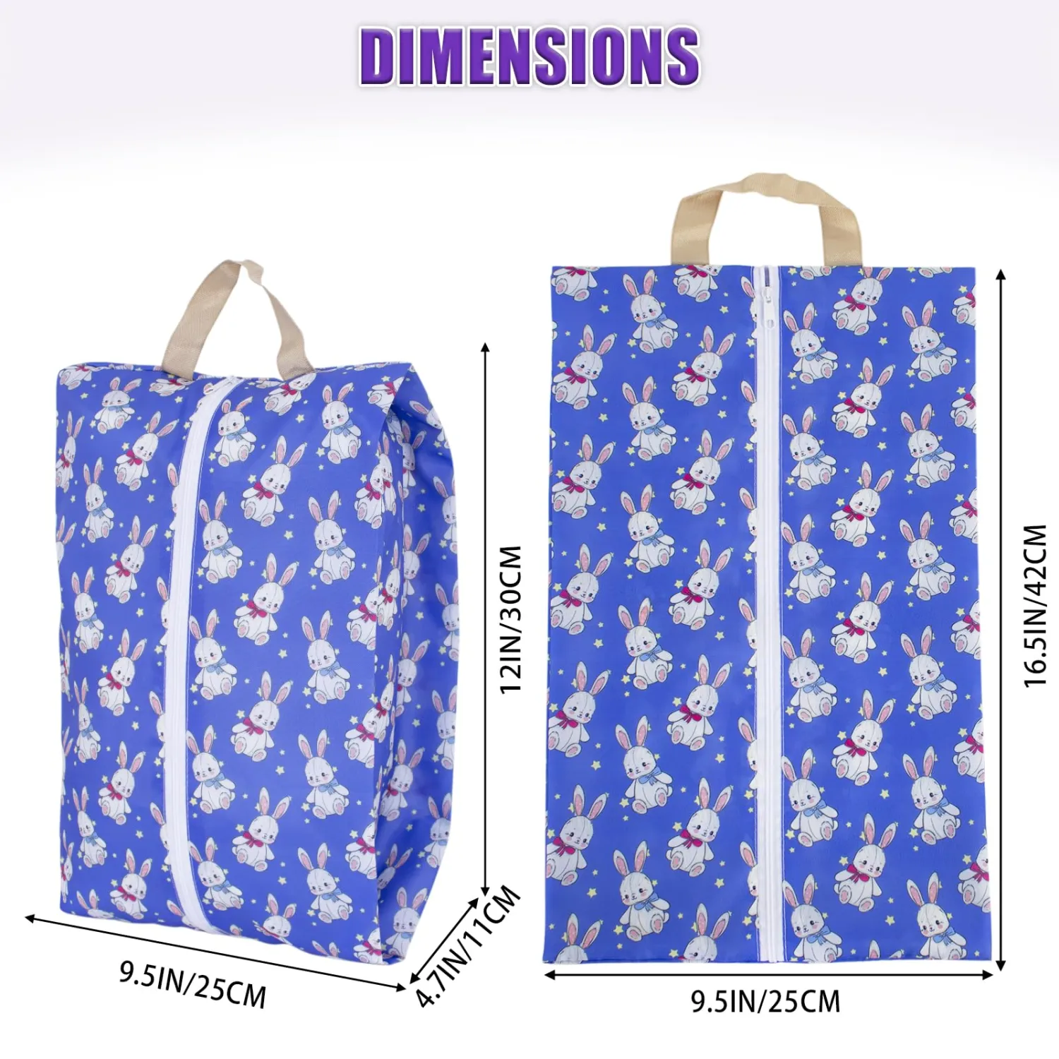 LOLOMLO 6 Pcs Shoe Bags for Travel, Water-Resistant Shoe Organizer with Zipper, Portable Pouch for Luggage, Fits Men Women Kids, Oxford Fabric Storage for Gym Camp Dorm