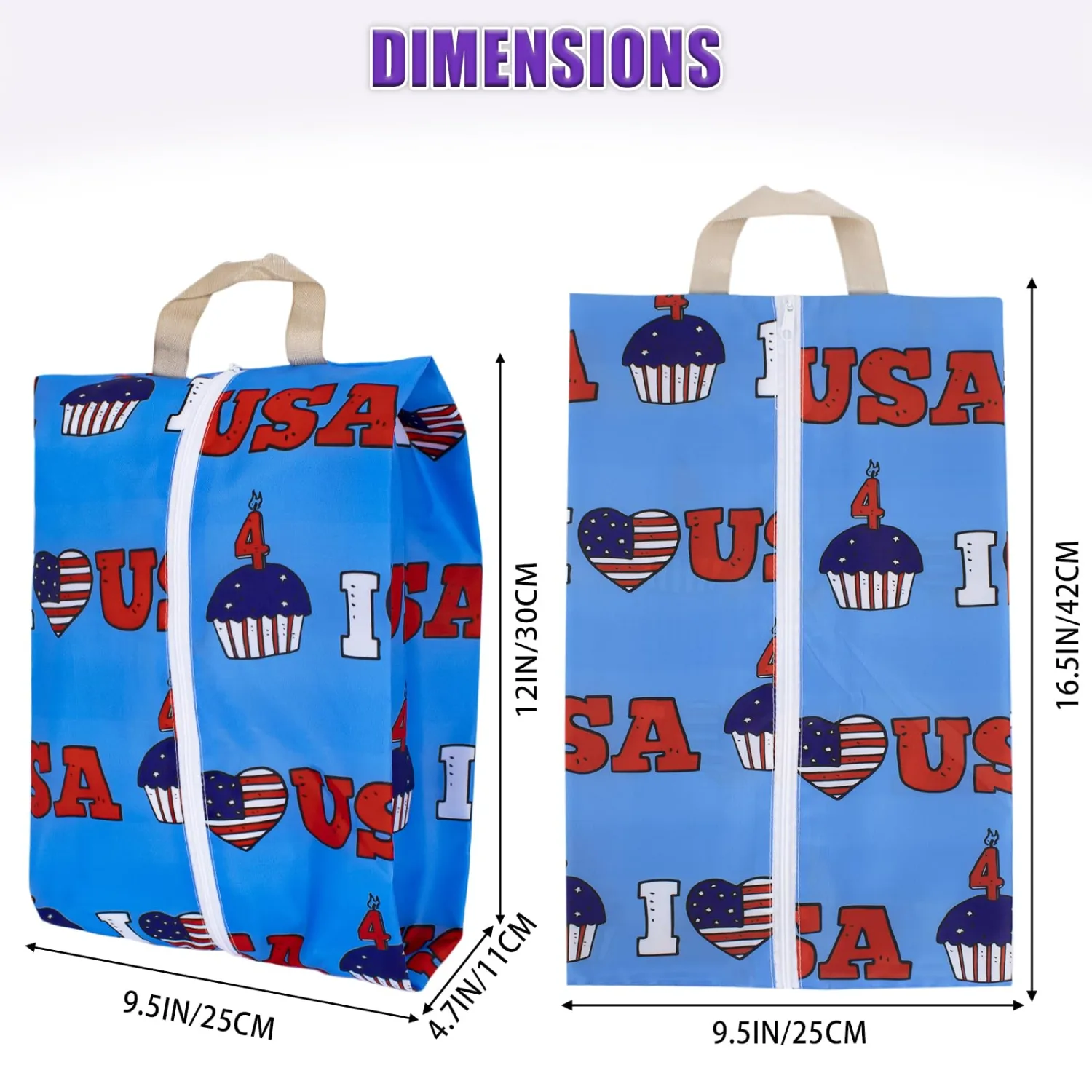 LOLOMLO 6 Pcs Shoe Bags for Travel, Water-Resistant Shoe Organizer with Zipper, Portable Pouch for Luggage, Fits Men Women Kids, Oxford Fabric Storage for Gym Camp Dorm