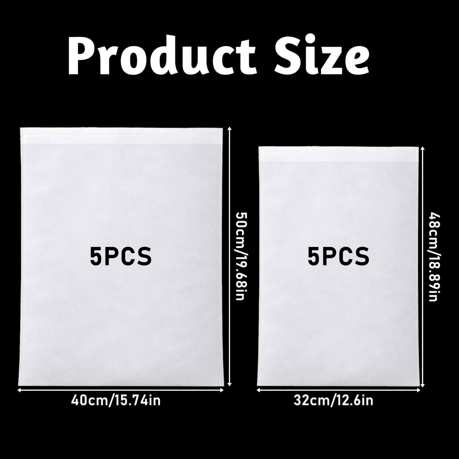 10 PCS White Non-Woven Shoe Storage Bags, Dust Bags for Purses, Travel Shoe Storage-Bag, Breathable Dust-proof Bag, Cloth Storage Pouch, Bag-Covers for Purse, Shoes (2 Sizes)