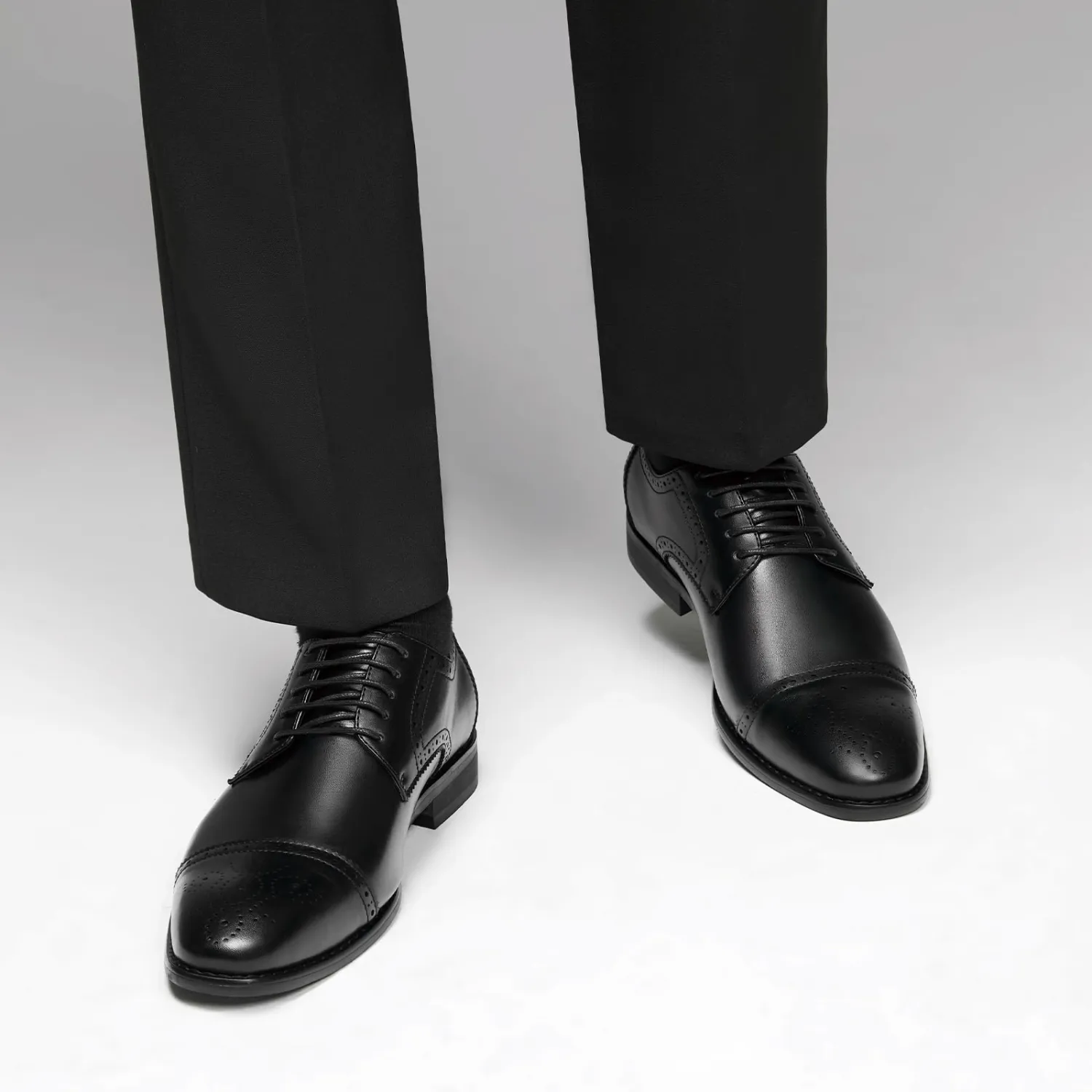 HEEZ Men's Dress Shoes Classic Cap Toe Oxford Formal Shoes for Men Non Slip