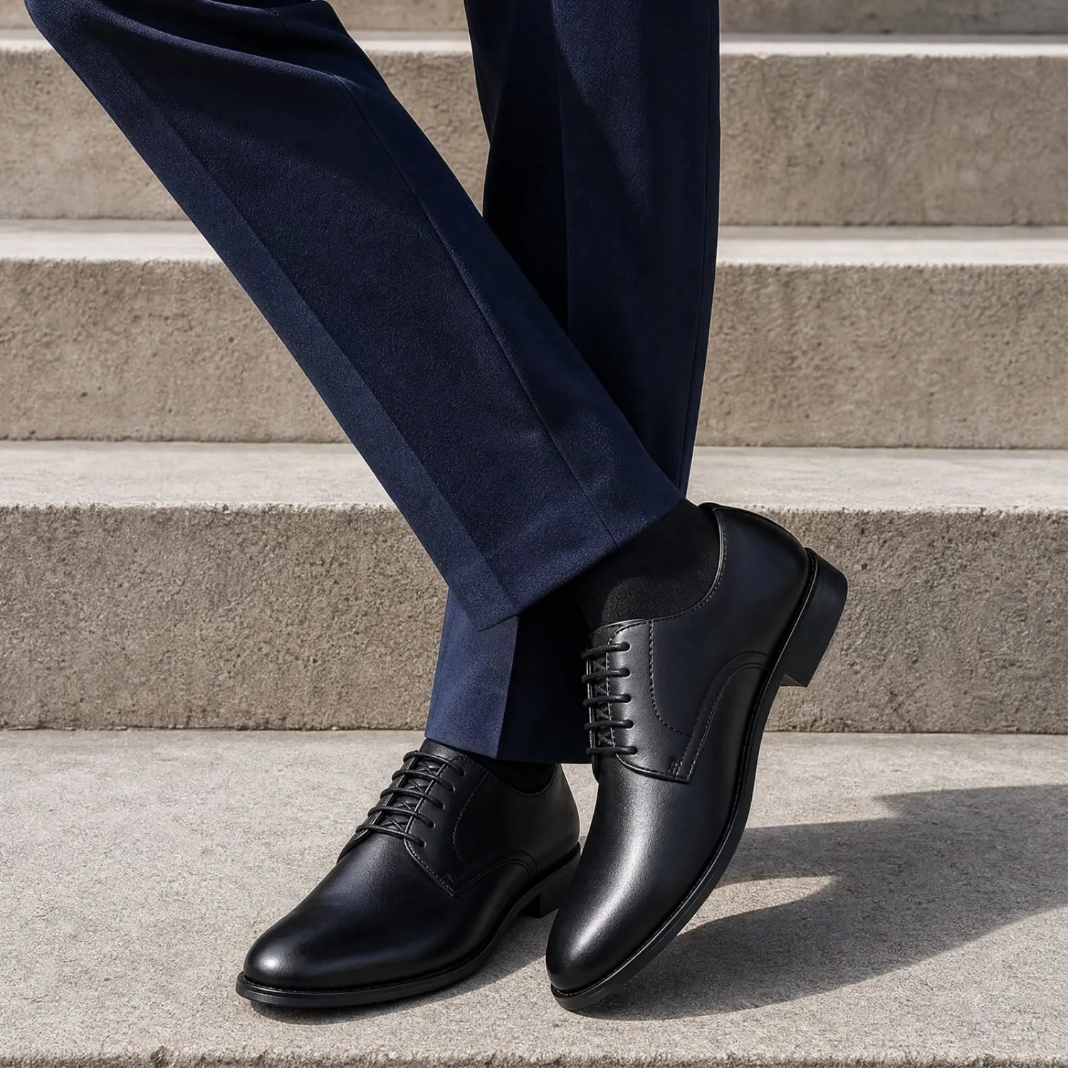 HEEZ Men's Dress Shoes Classic Cap Toe Oxford Formal Shoes for Men Non Slip