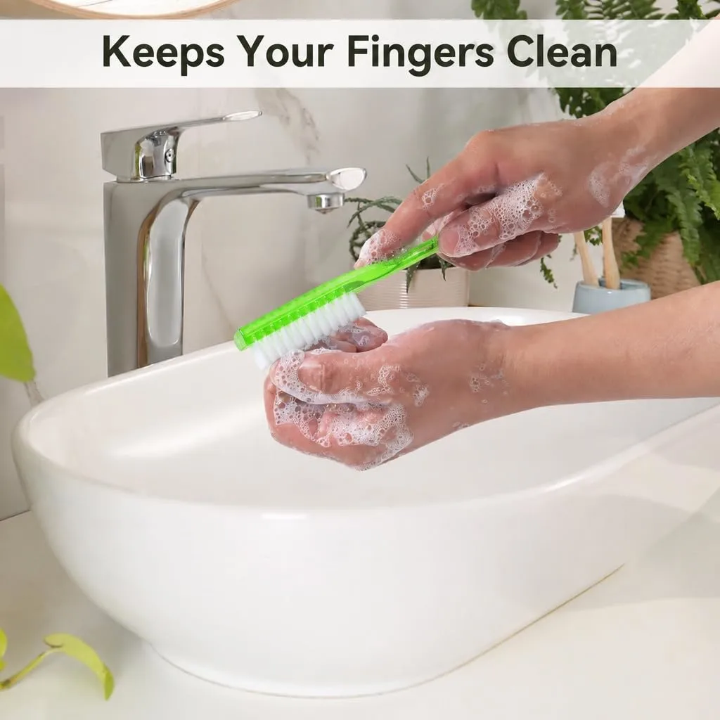 Nail Brush for Cleaning Fingernails Handle Grip Nail Scrubber Brush 4 Pack Kitchen Cleaning Brush Small Shoe Cleaner Brush Laundry Stain Brush for Household Cleaning(Green)